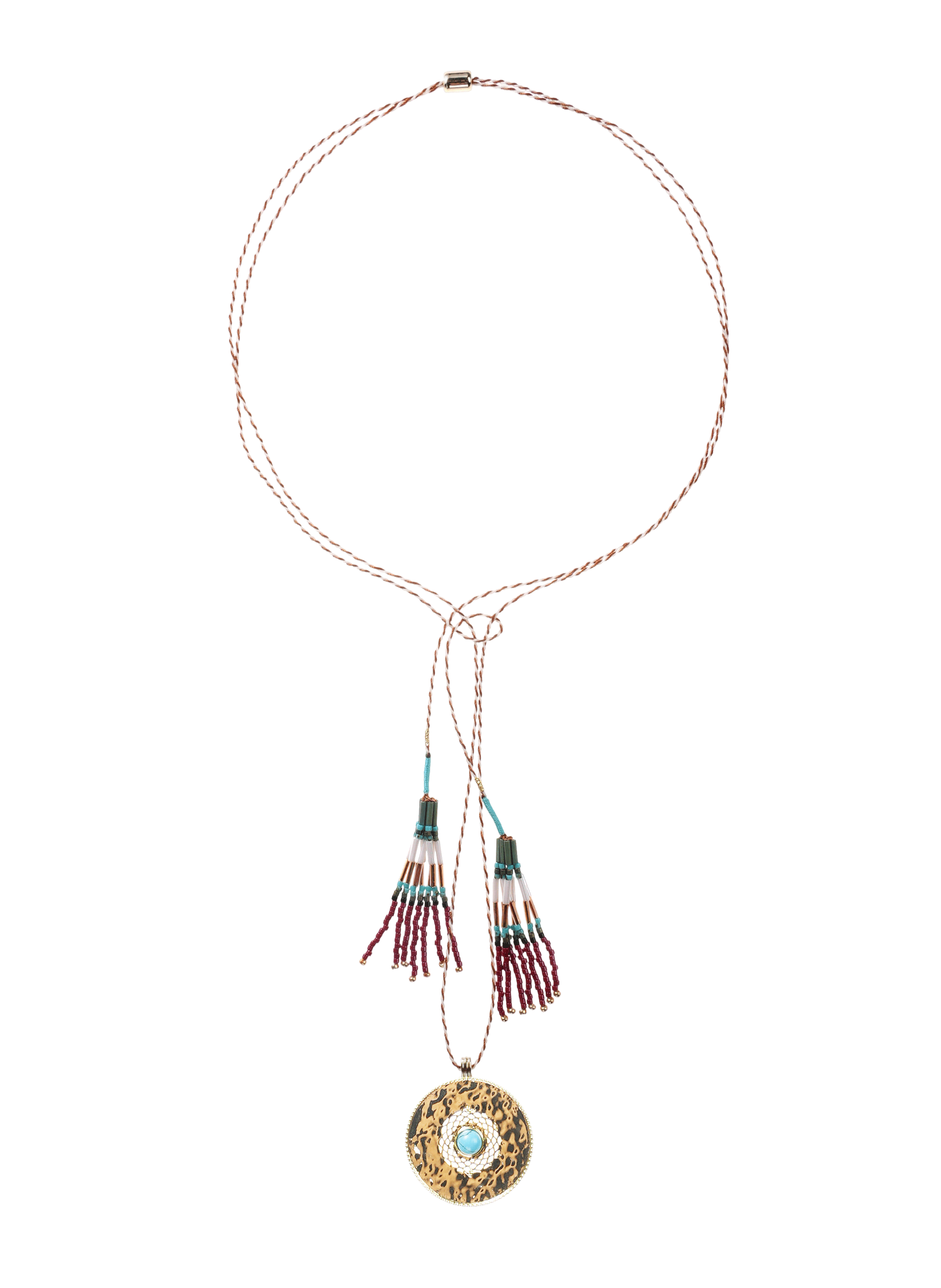Collier sautoir perles avec pendentif halonzo HIPANEMA Bleu