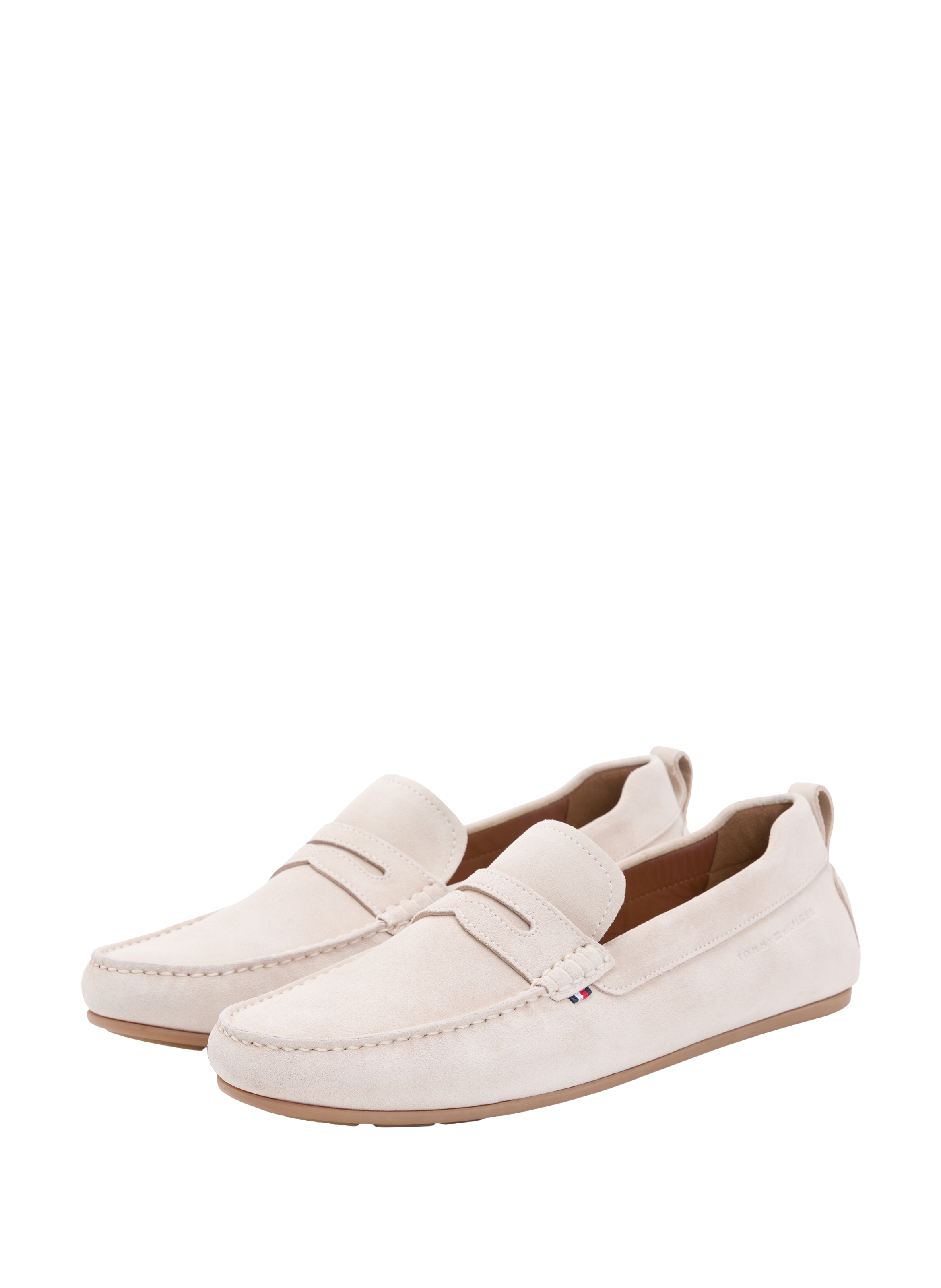 Suede cow leather loafers TOMMY HILFIGER Beige