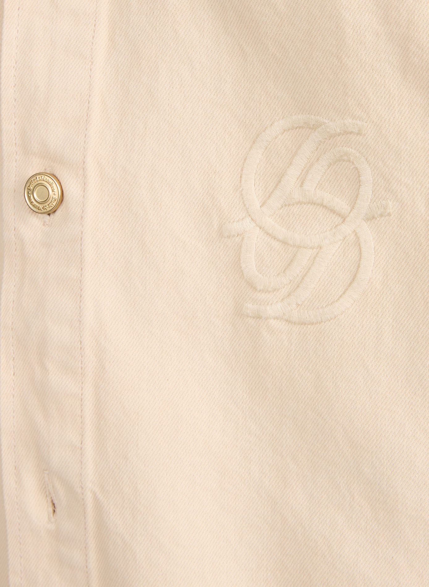 Straight cotton denim shirt DROLE DE MONSIEUR Beige
