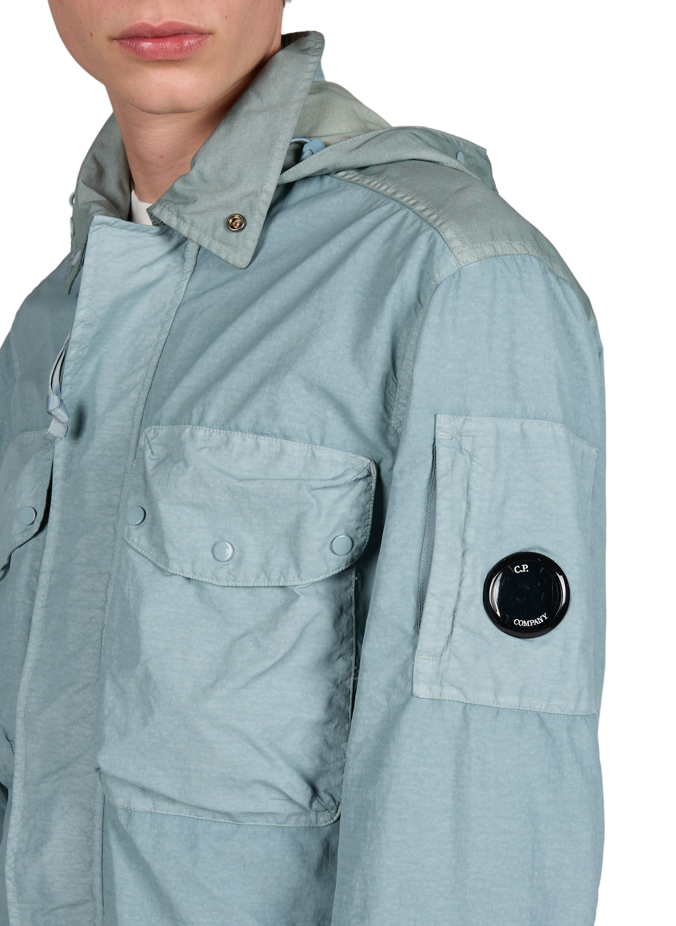 Hooded overshirt with integrated glasses CP COMPANY Blue