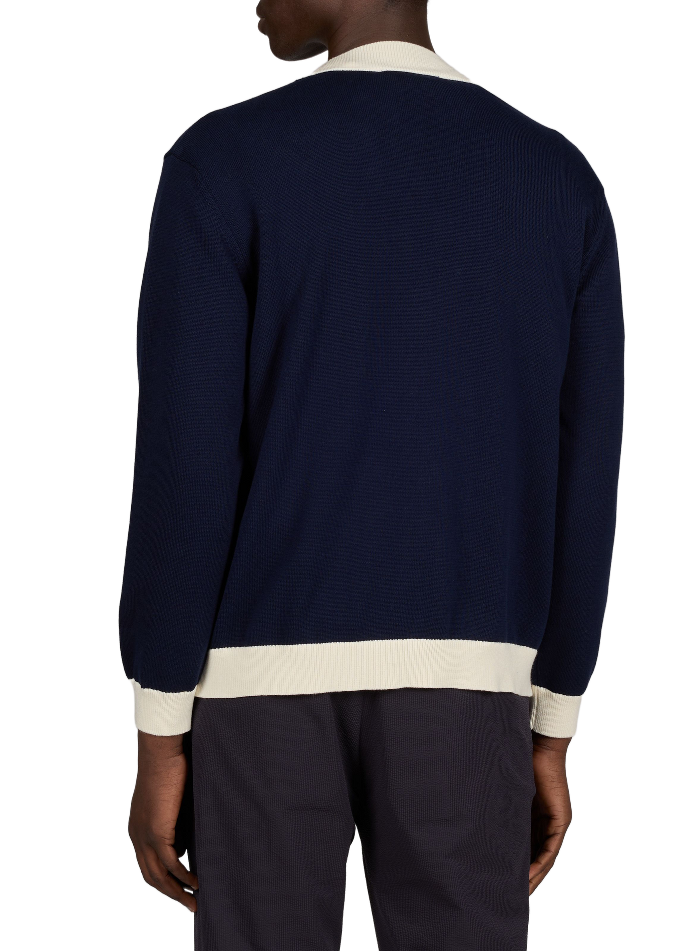 Cardigan encolure V en coton MAISON KITSUNÉ Bleu