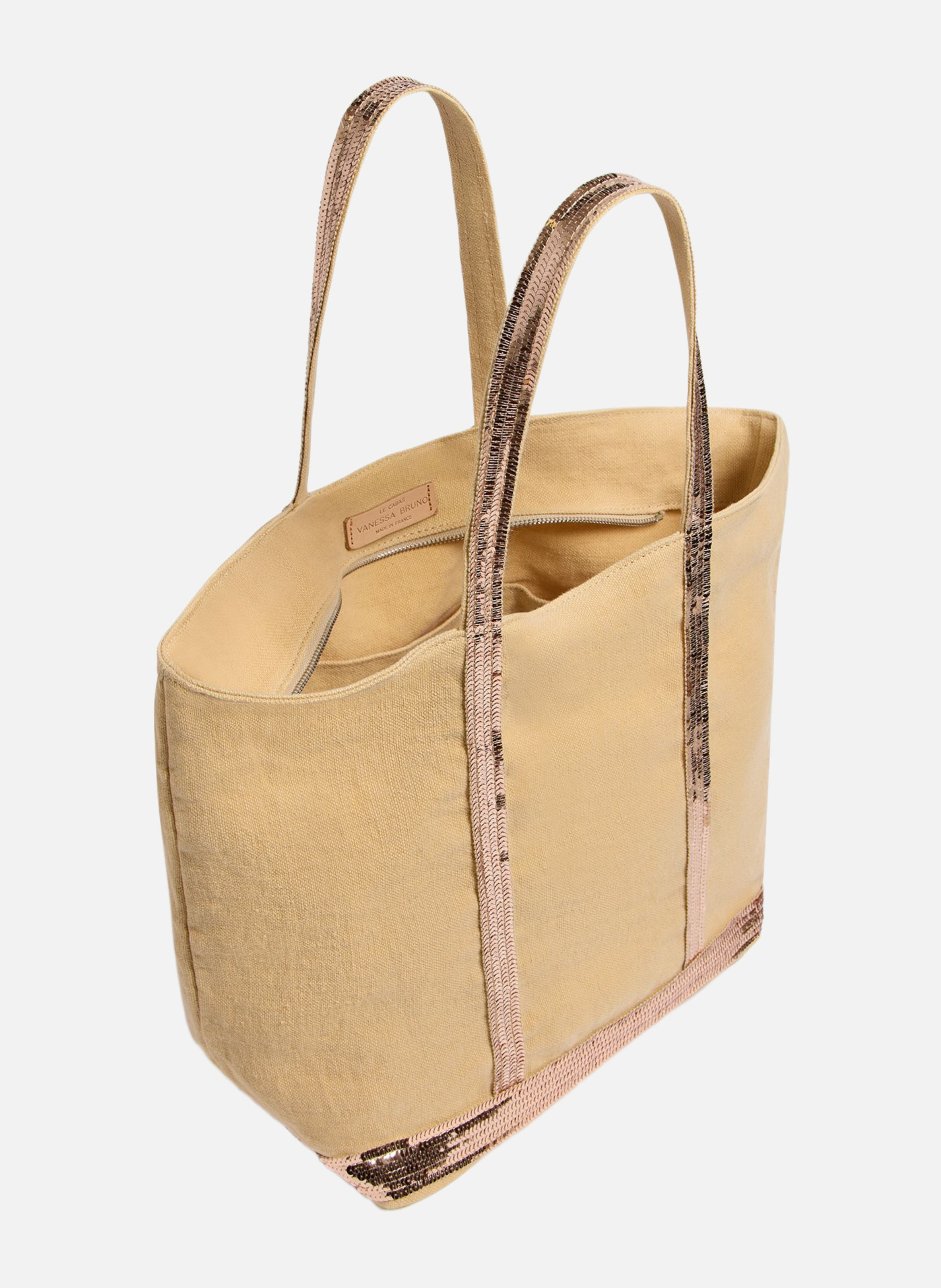 Cabas m zippé en lin VANESSA BRUNO Marron