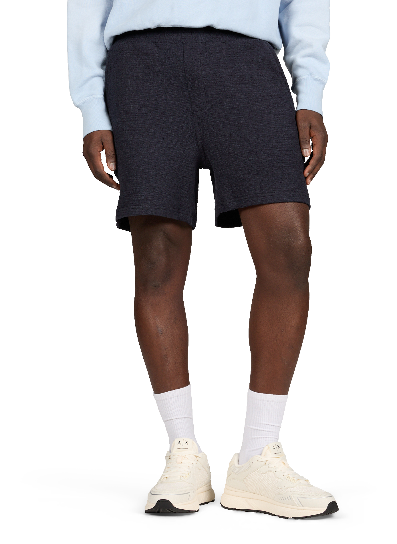 Gestructureerde korte textuur van gemengd katoen. SAMSOE SAMSOE Blauw