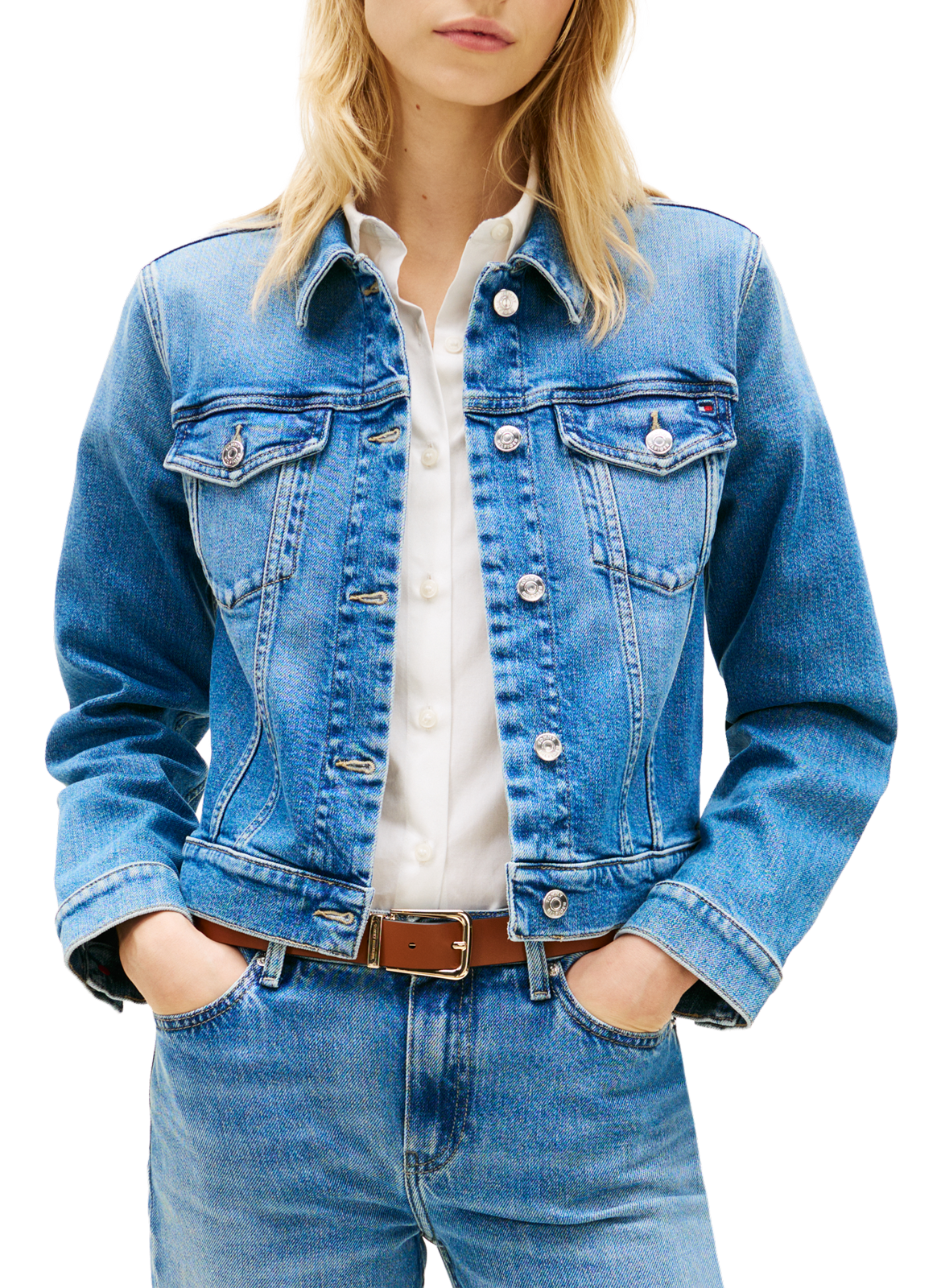 Veste denim en coton mélangé TOMMY HILFIGER Bleu