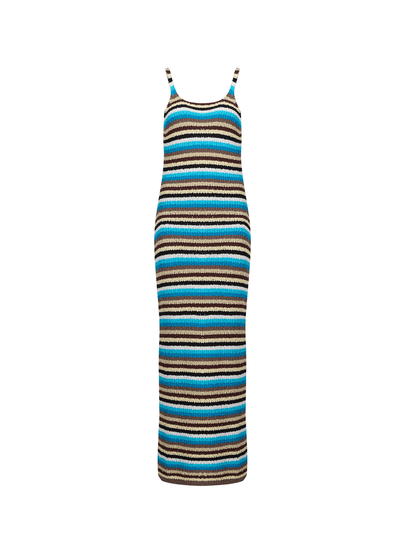 Robe longue maille à rayures en coton TOPSHOP Bleu