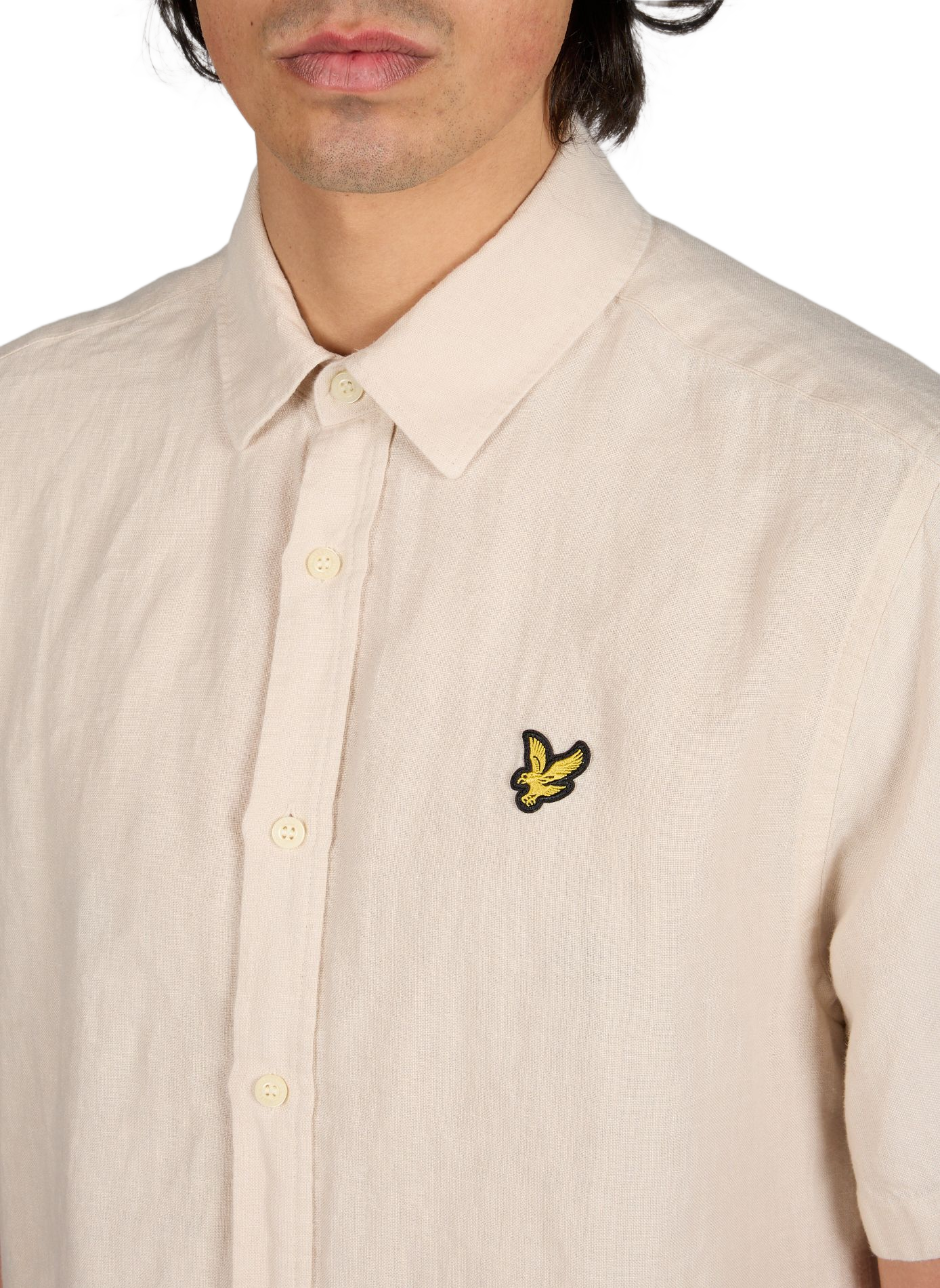 Chemise manches courtes en lin et coton LYLE & SCOTT Beige