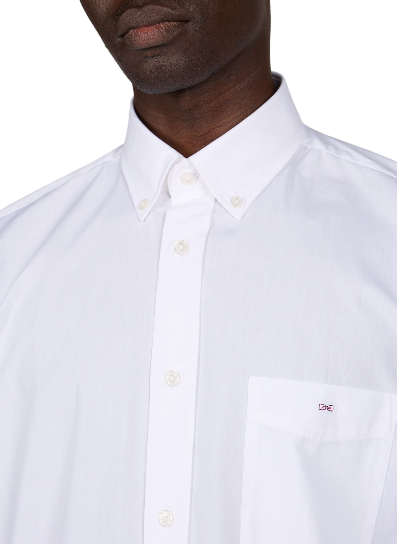 Chemise droite à poche en coton EDEN PARK Blanc