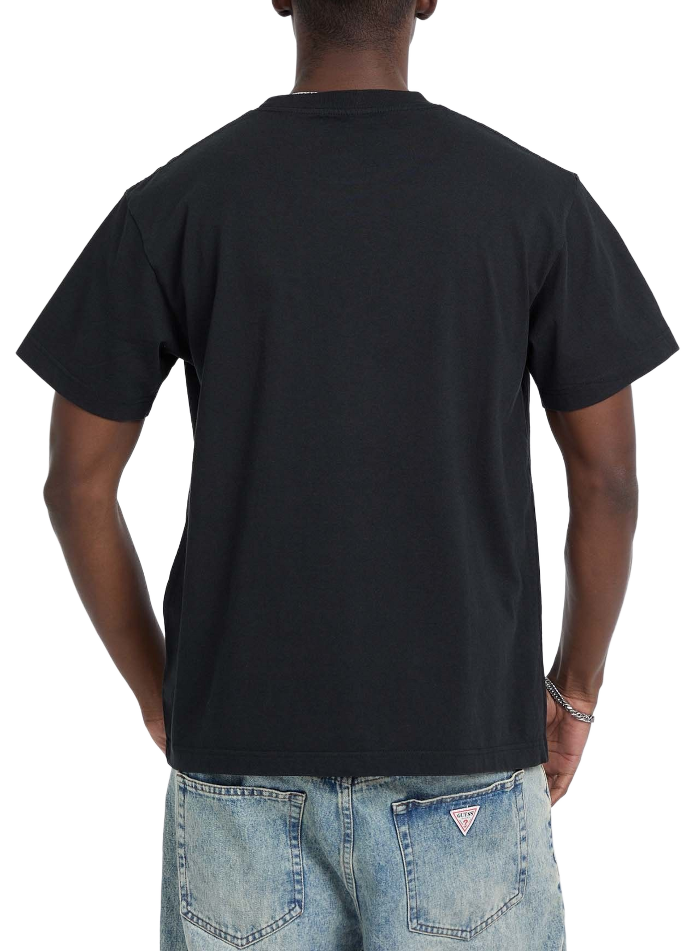 T-shirt imprimé en coton GUESS Noir