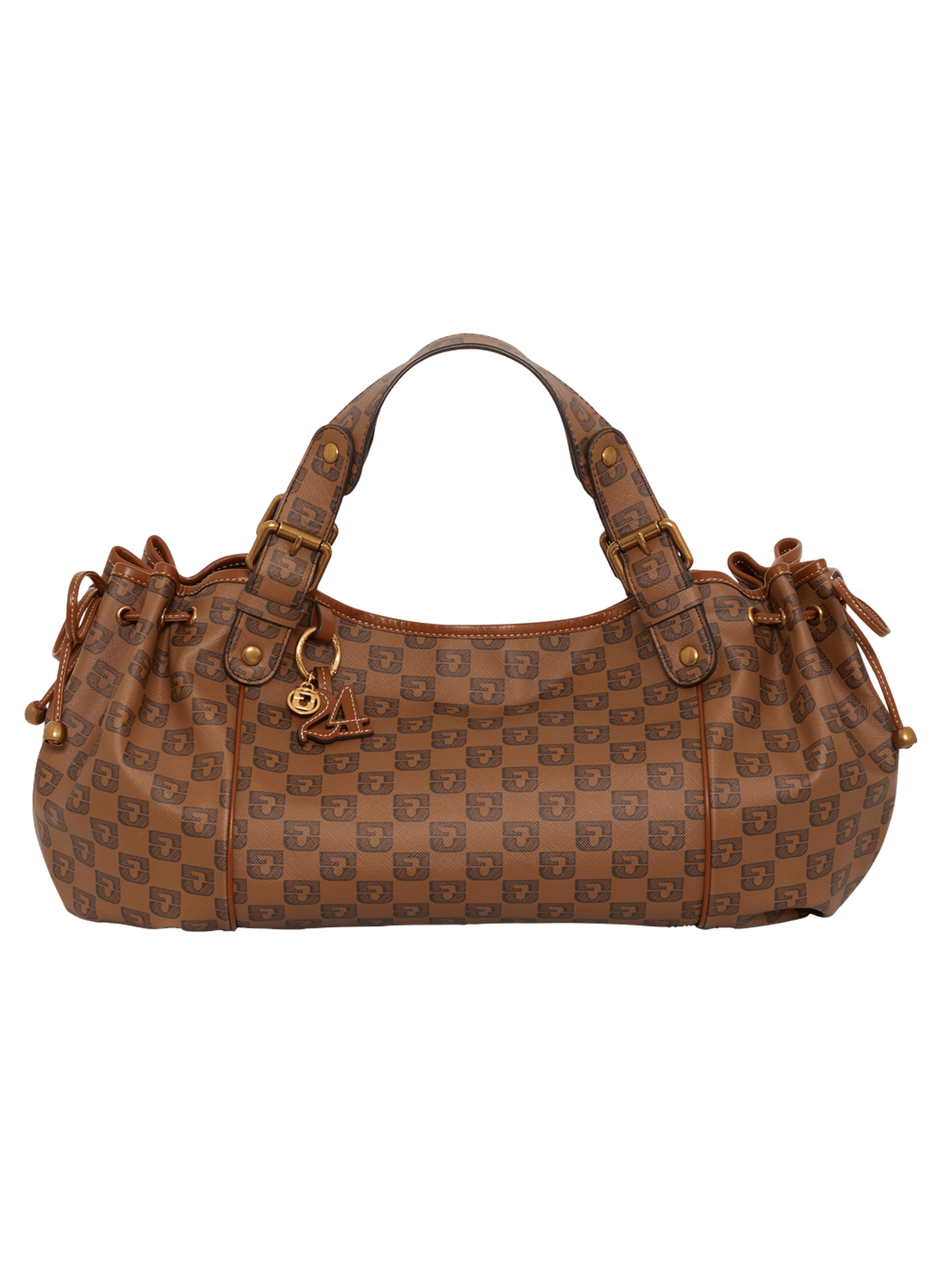 Sac à mainen toile enduite monogrammée et cuir - 24h GERARD DAREL Marron