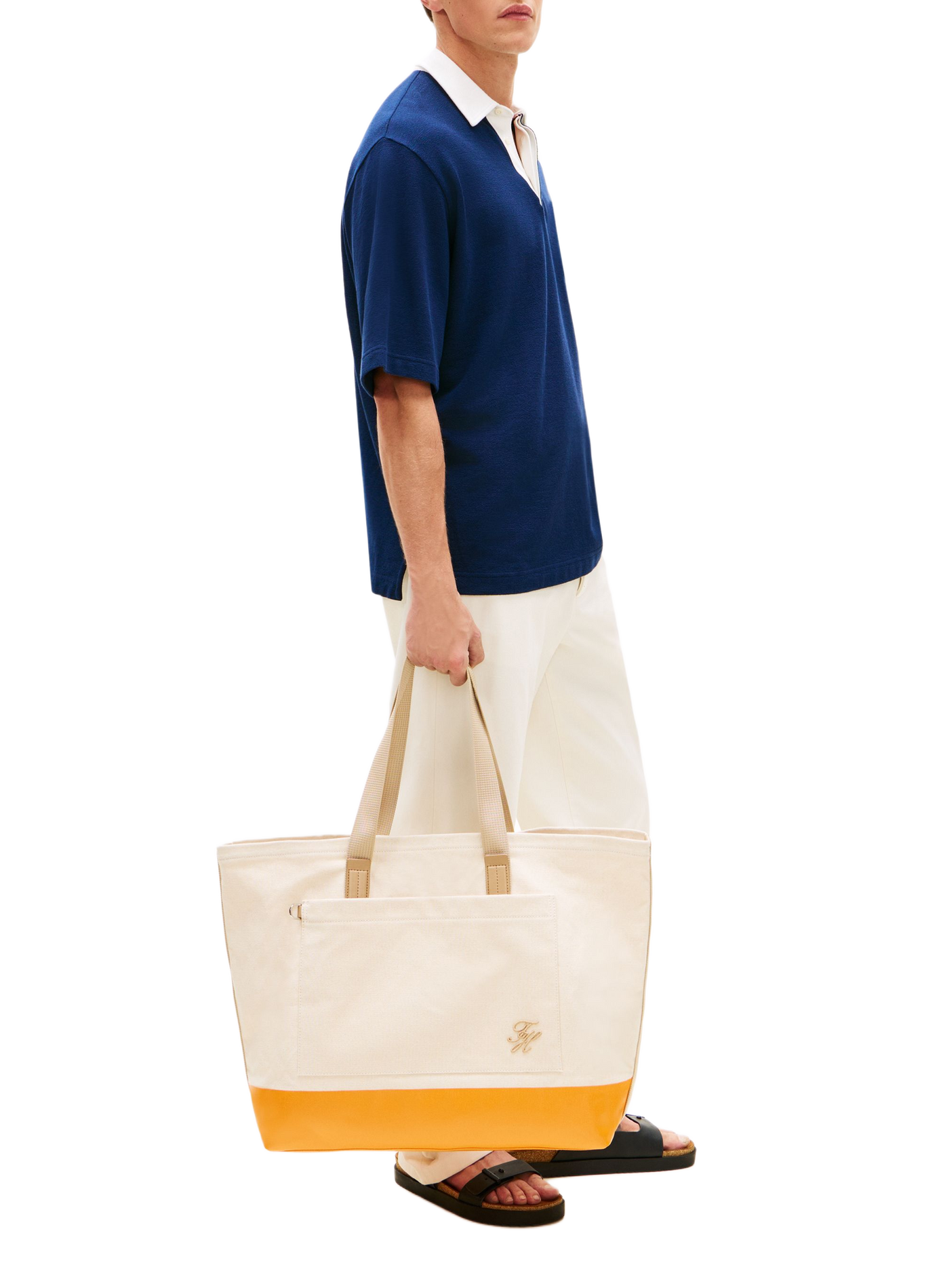 Borsa da spiaggia in tela di cotone TOMMY HILFIGER Beige