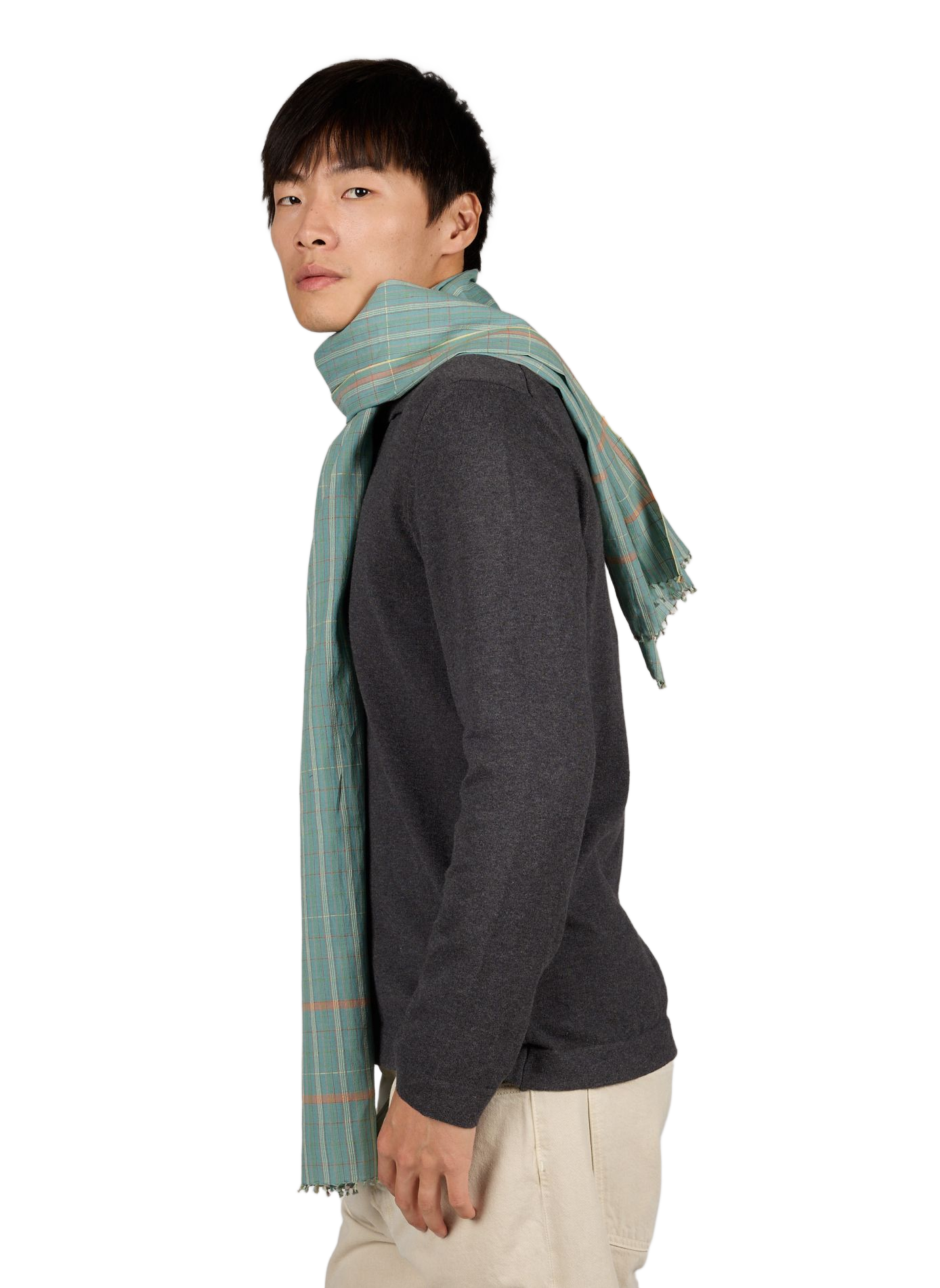 Checkered Cotton Scarf MOISMONT Multicolour