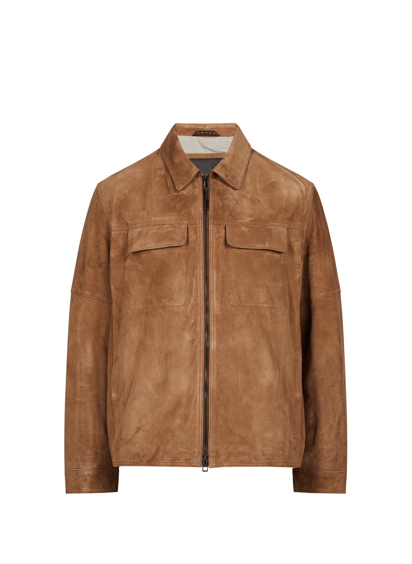 Jas met regular fit in leer WINDSOR Bruin