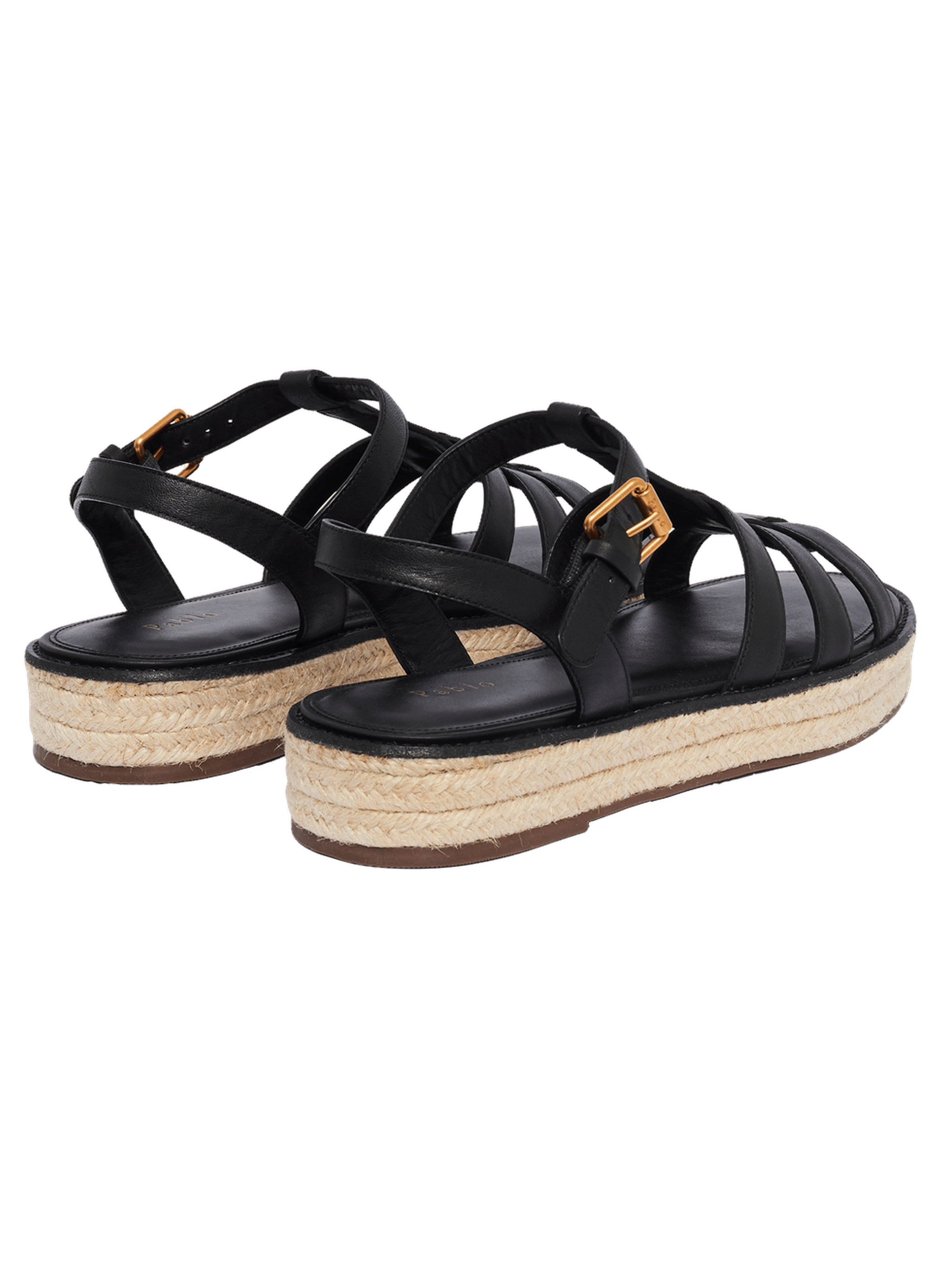 Sandale espadrille en cuir - dune PABLO Noir