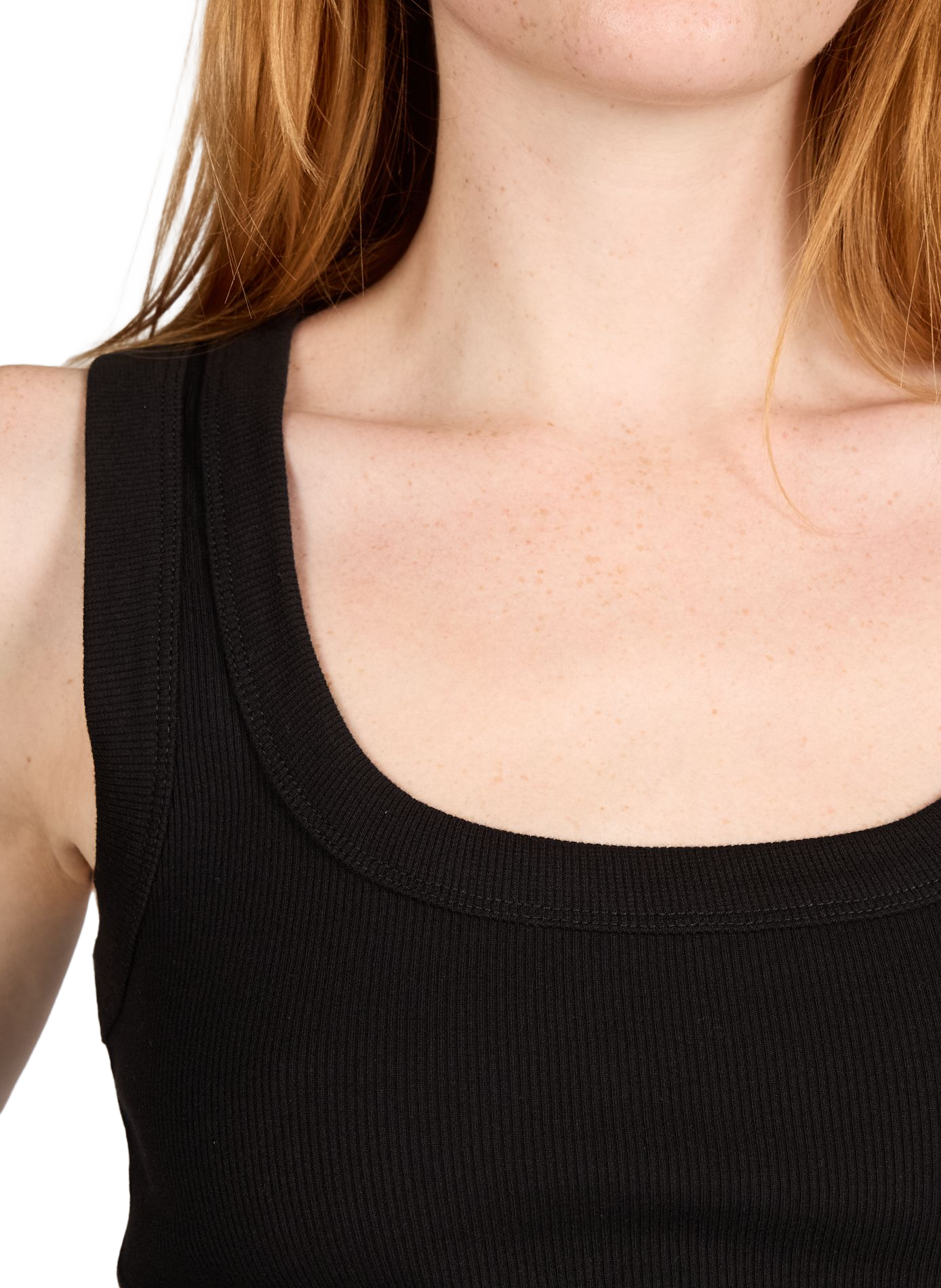 Geripptes Tanktop aus Baumwollmischung TOPSHOP Schwarz