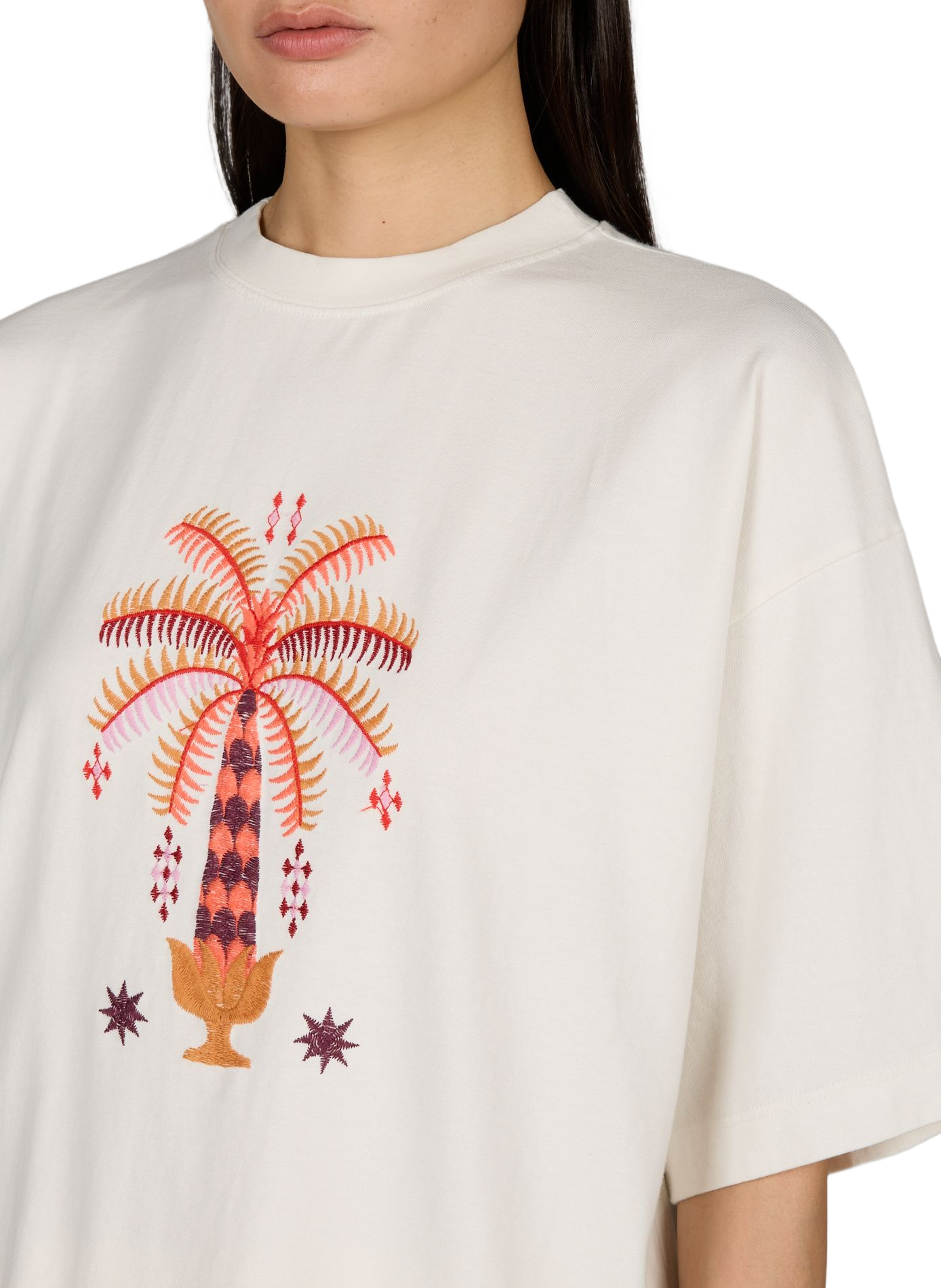 Oversized T-Shirt mit Stickereien TOPSHOP Weiss