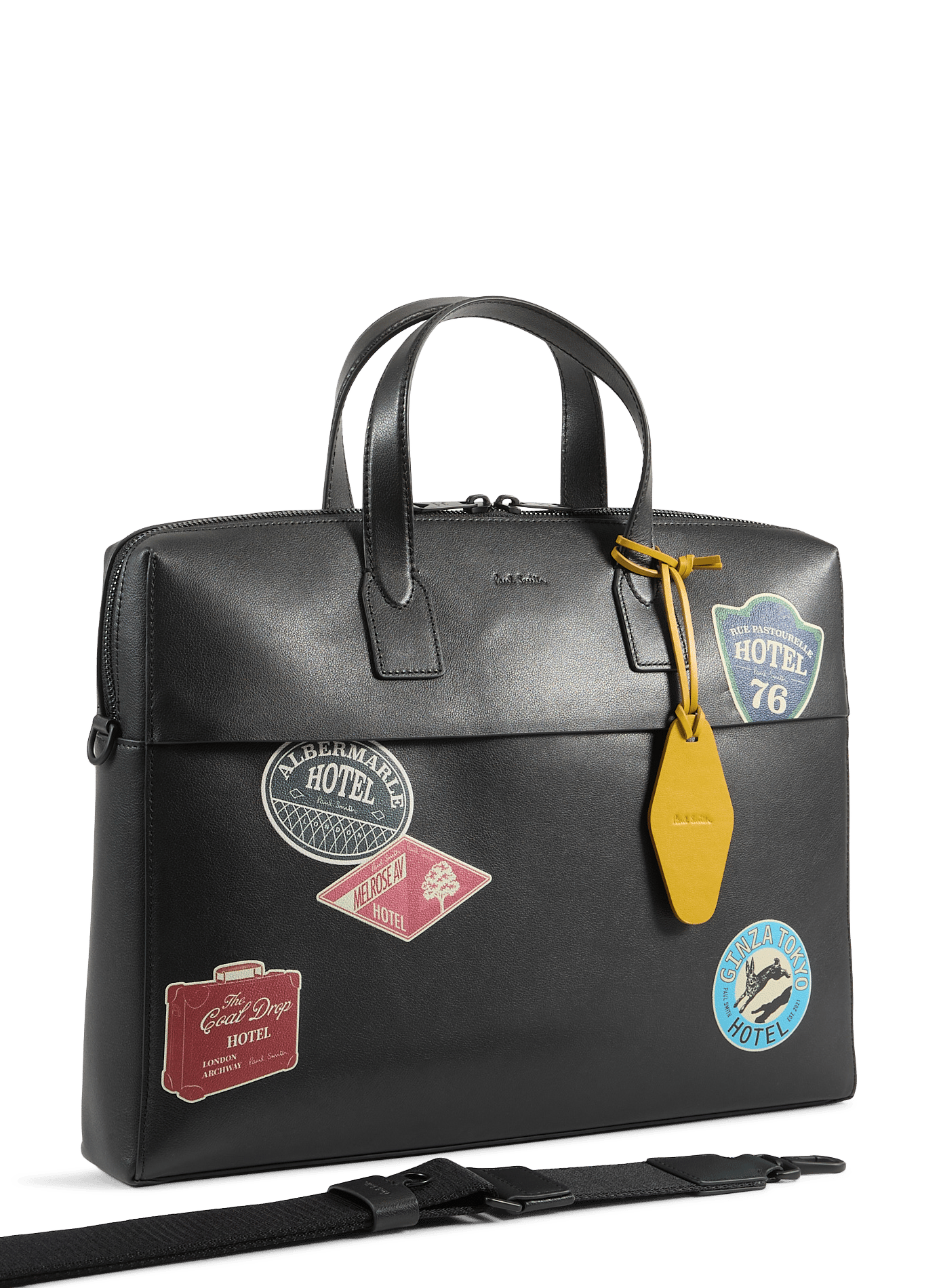 Porte-documents Hotel Stickers en cuir  PAUL SMITH Noir