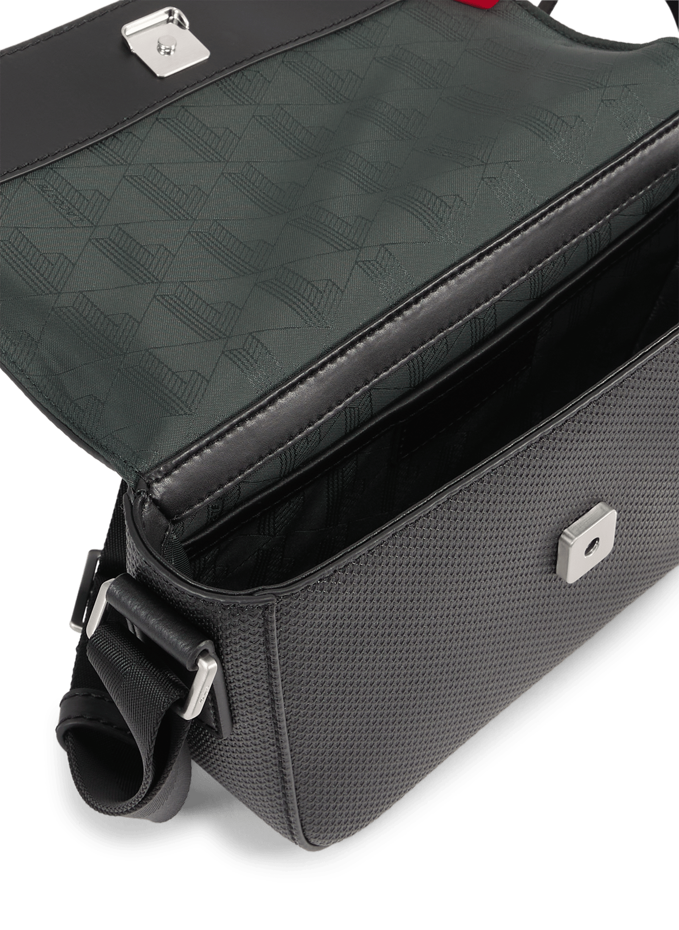 Leather pouch LACOSTE Black