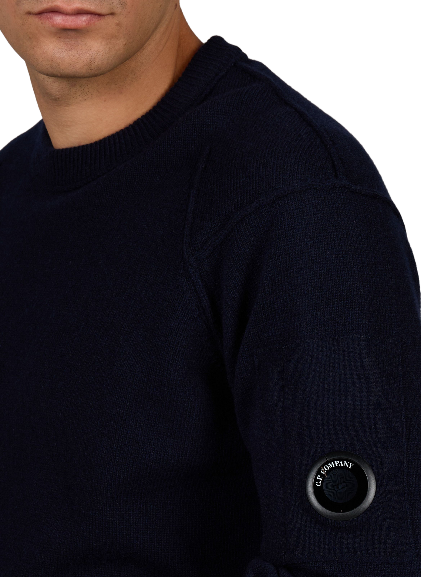Rechte trui van gemengde wol CP COMPANY Blauw