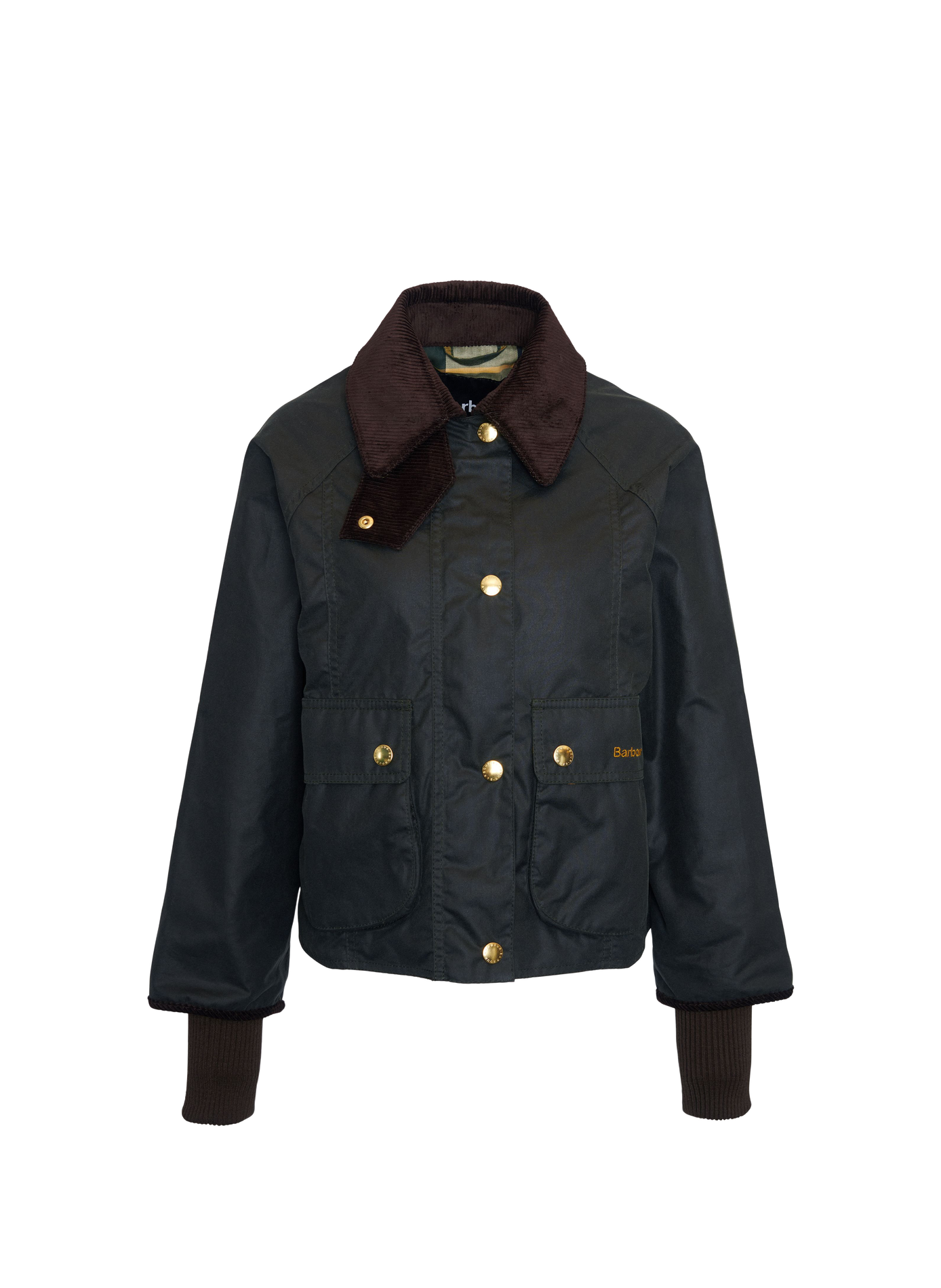 Cropped Beadnell Wax Jacket in Cotton BARBOUR Brown