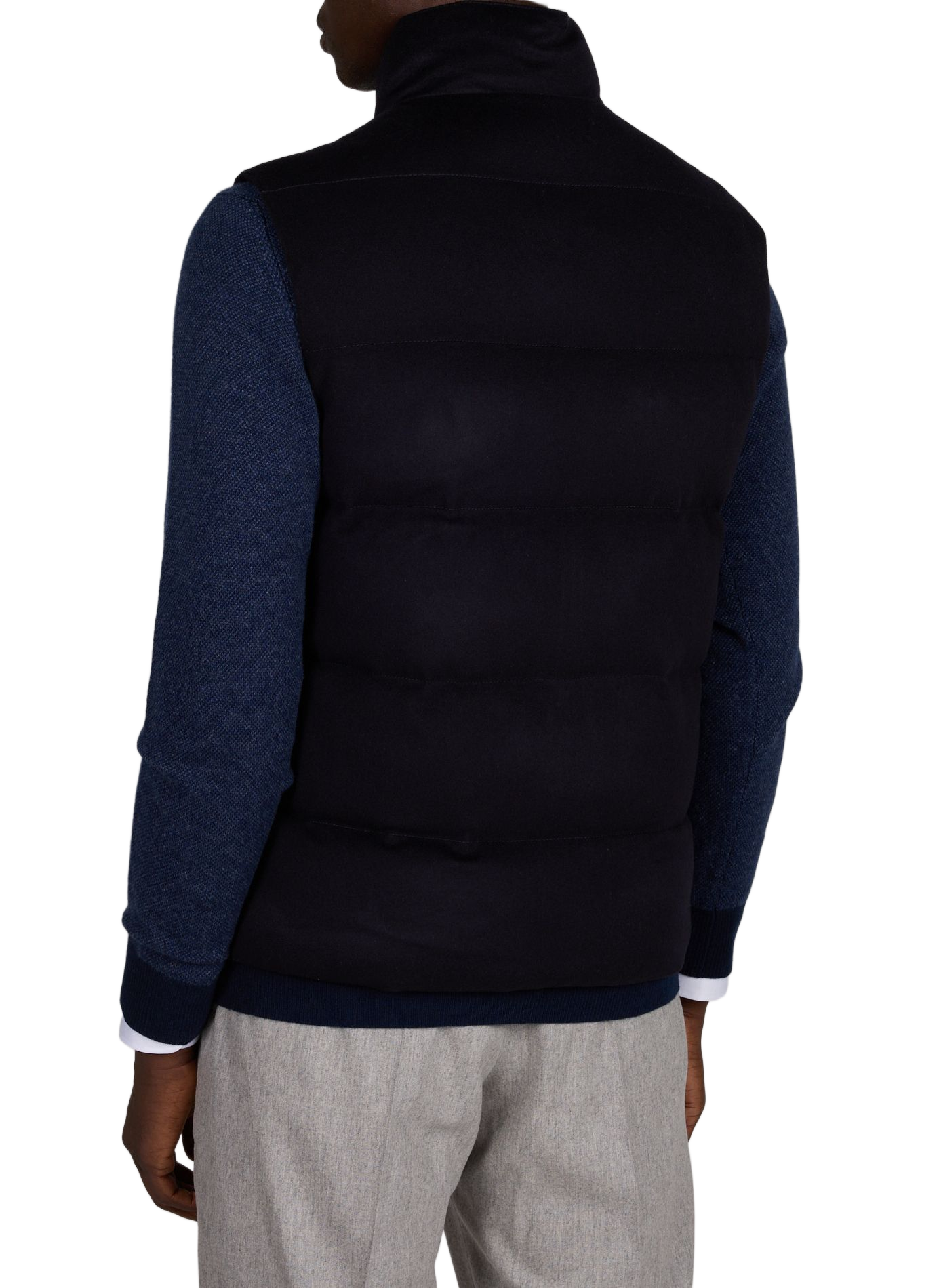 Sleeveless wool and cashmere vest AURELIEN Blue