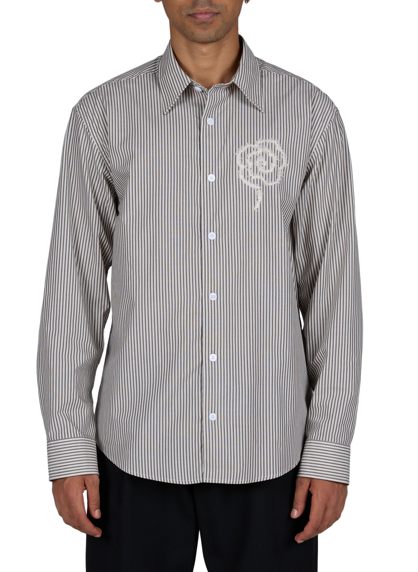Chemise col classique manches contrastantes en coton | Brown NN.07 Men