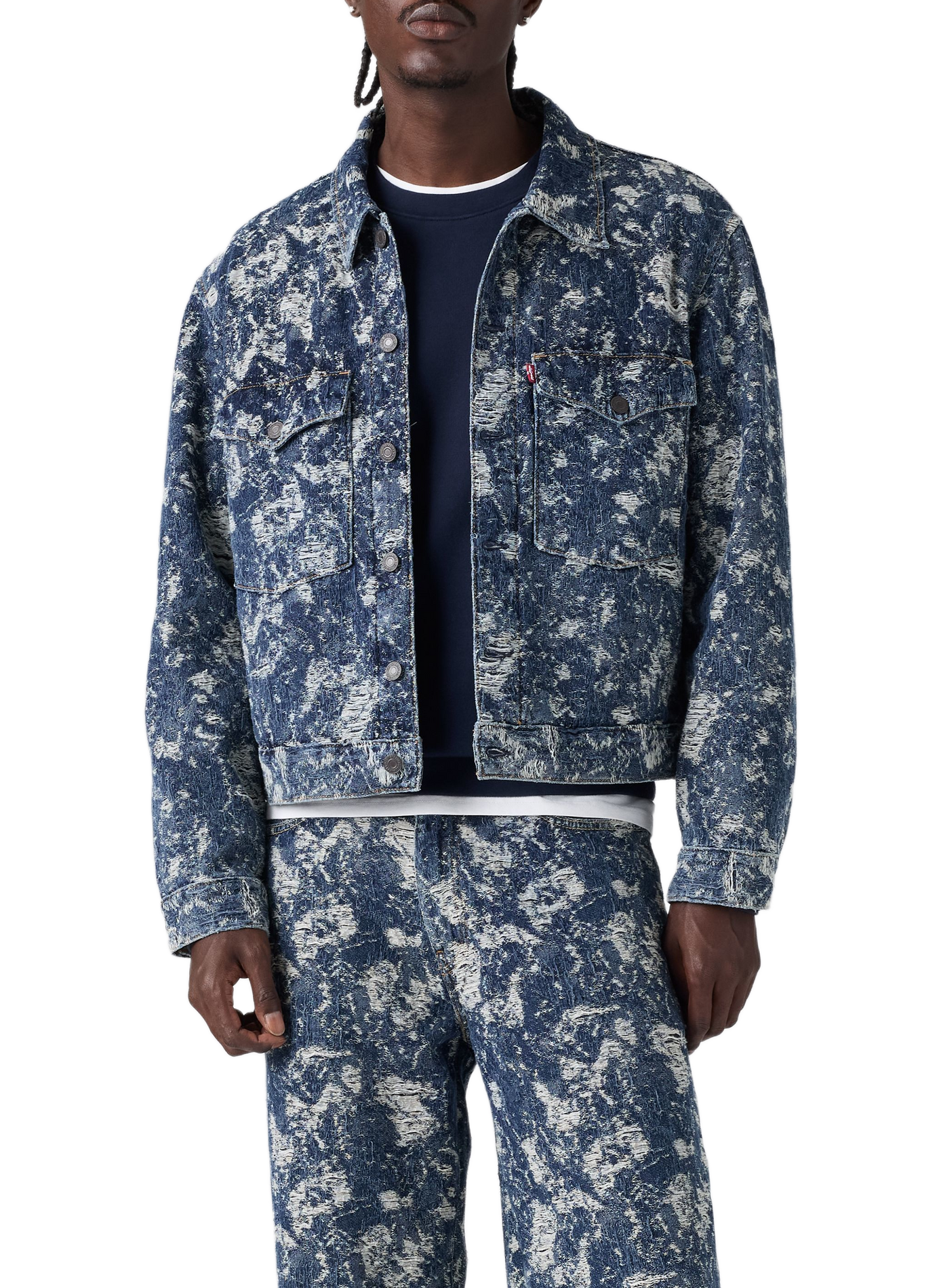 Jacke mit klassischem Baumwoll-Denim-Kragen LEVI'S Blau
