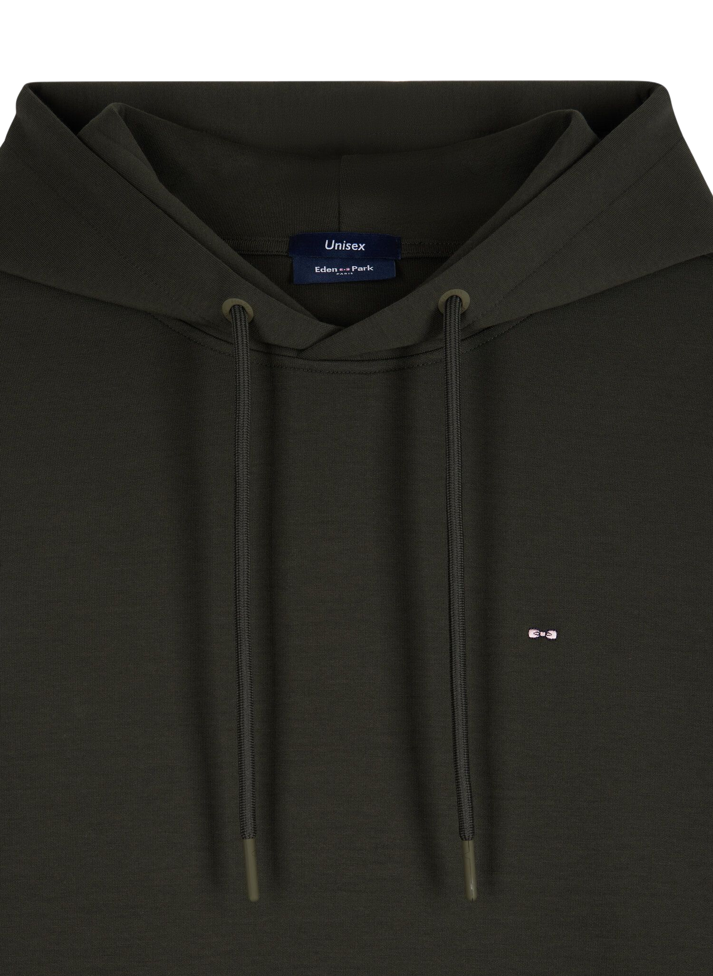 Sweat col capuche en coton mélangé EDEN PARK Kaki