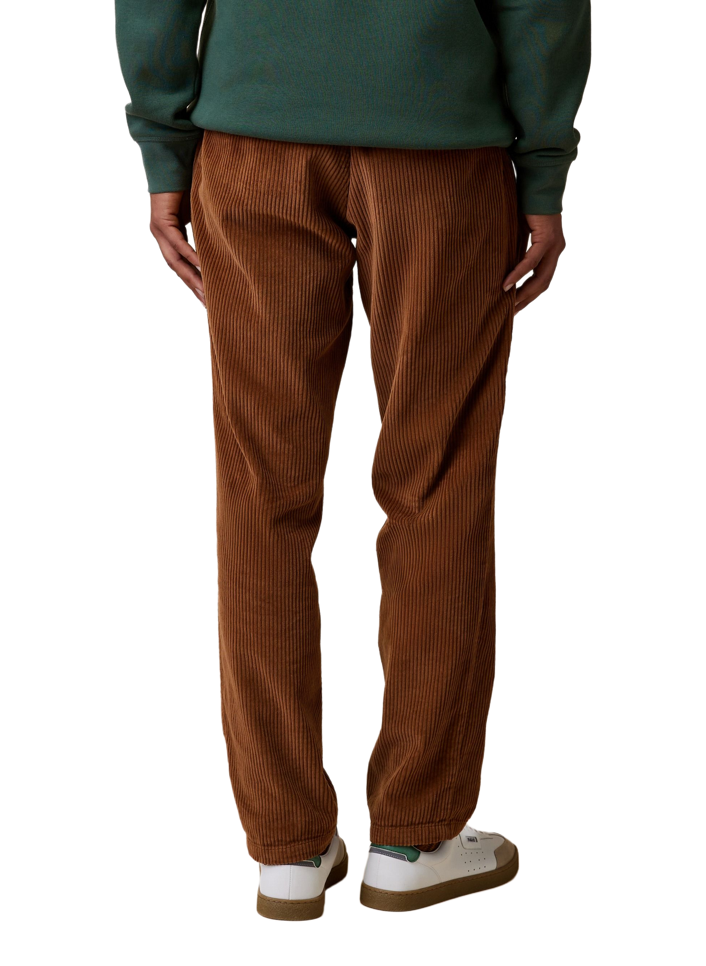 Pantalon droit en velours côtelé FAGUO Marron