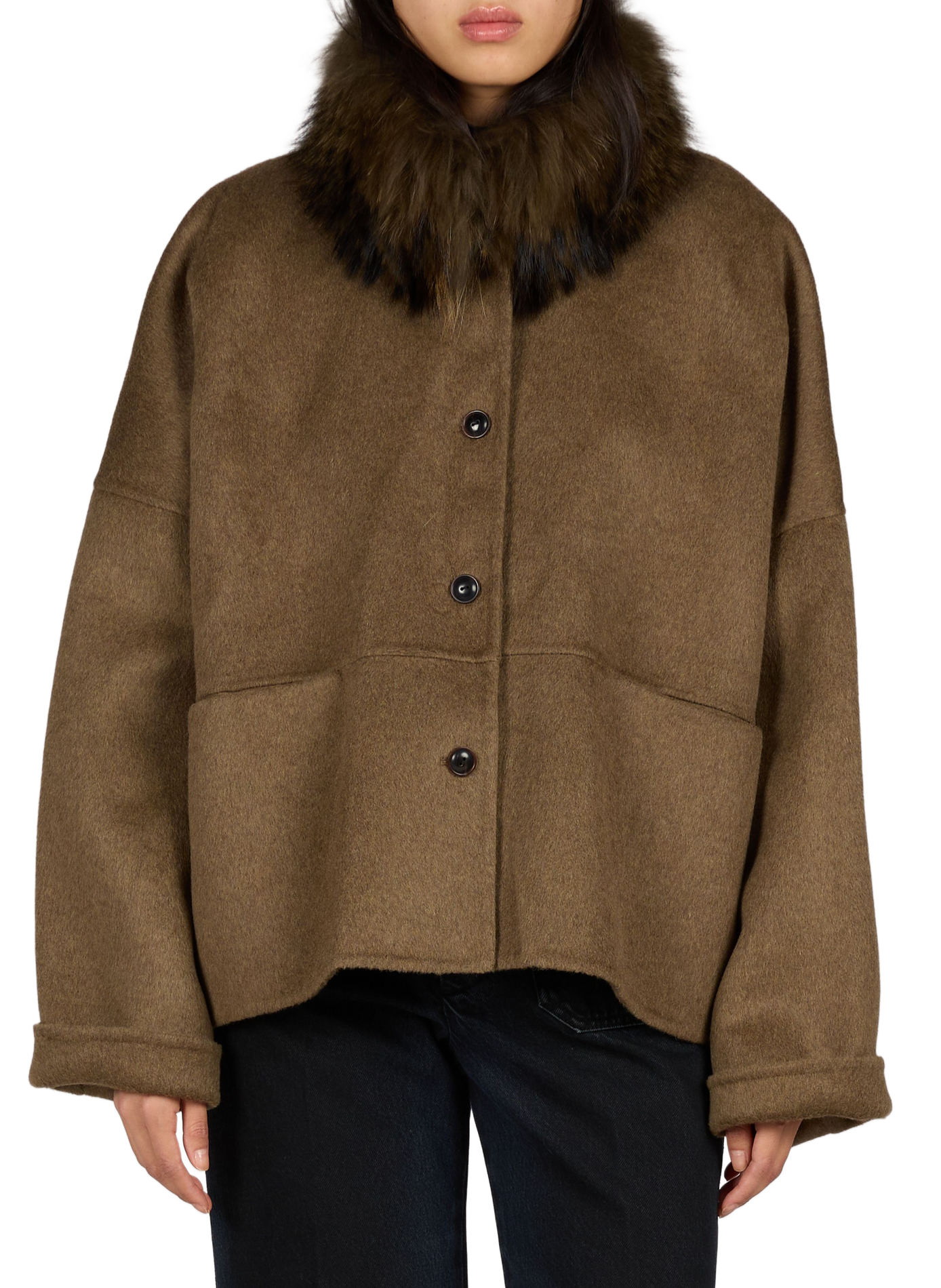 Cléo short coat in a wool blend VIKTORIA CHAN Khaki