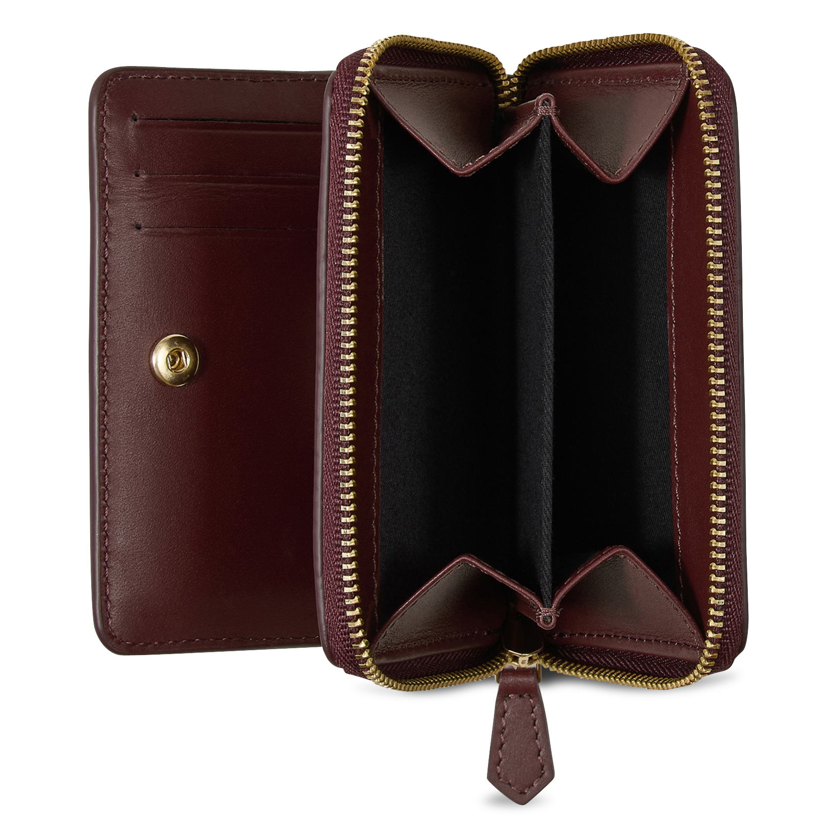 Portefeuille uni en cuir bifold BA&SH Violet