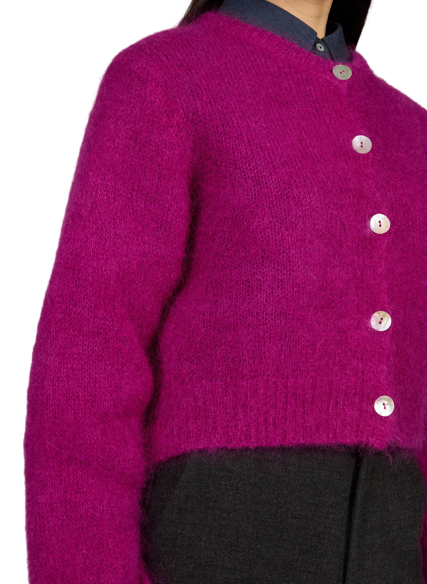 Weites Strickweste aus gemischtem Mohair LAURE+MAX Rosa