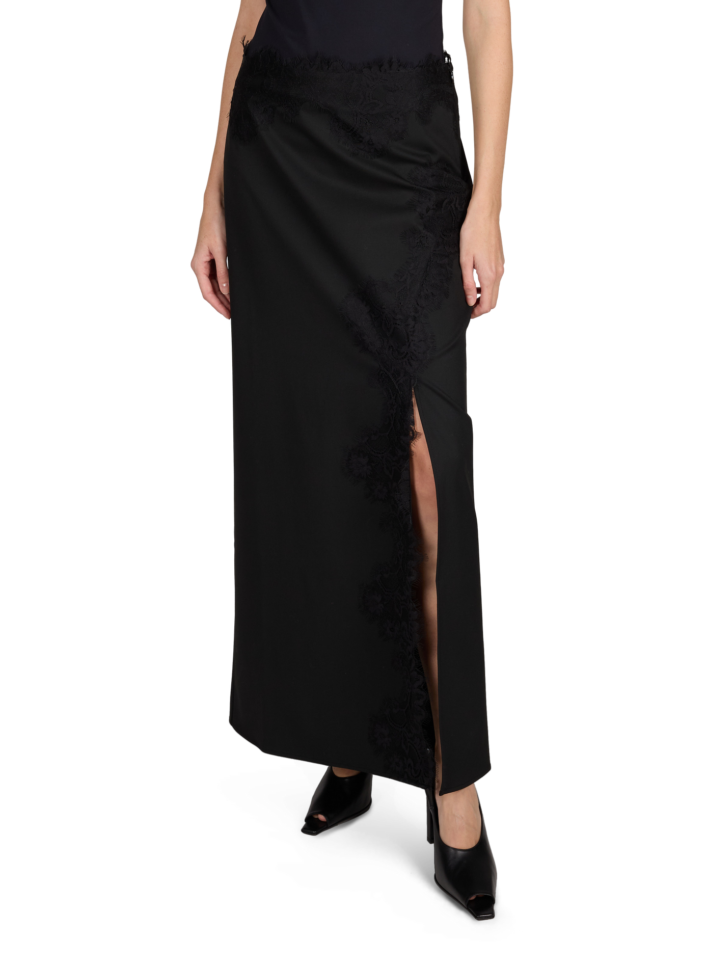 Long lace skirt SAMSOE SAMSOE Black