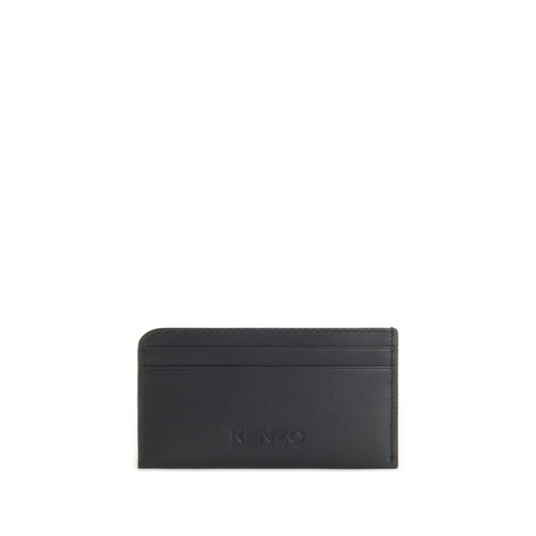 Kenzo Boke Flower Leather Card Holder In Black