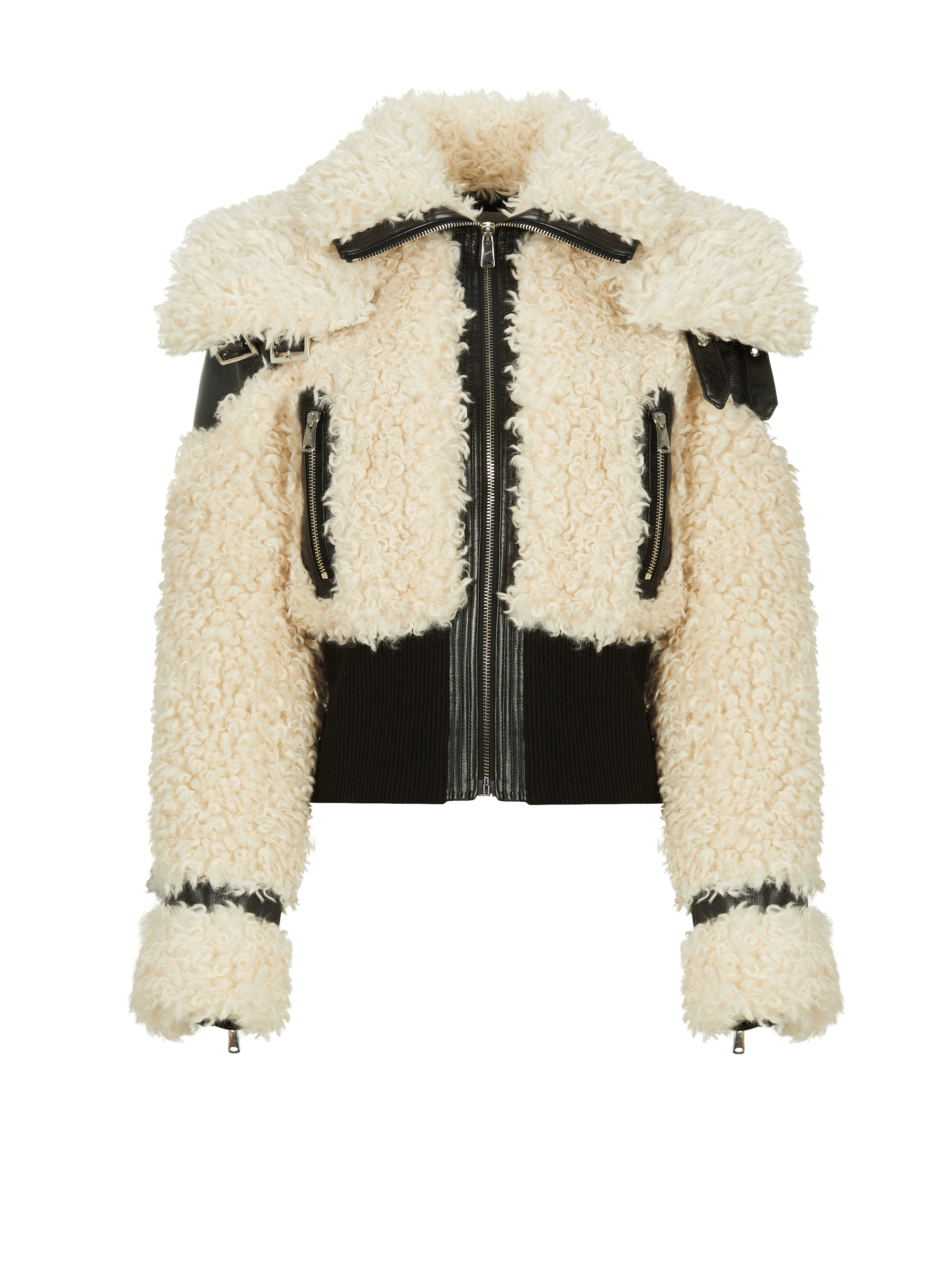 Veste aviator bi-matière