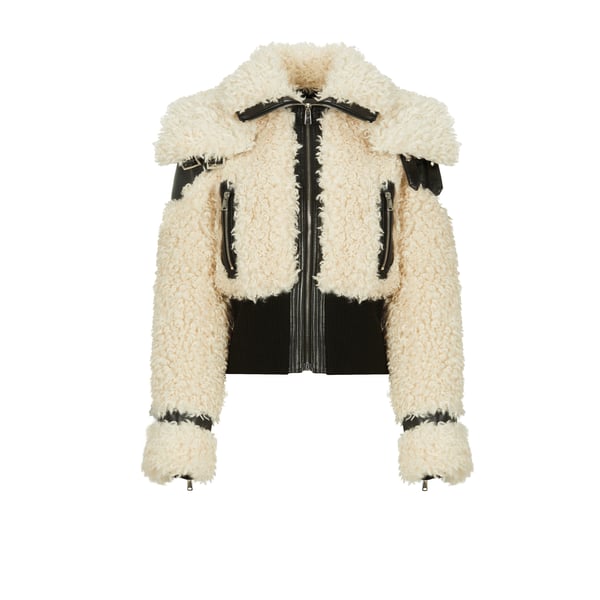 Veste aviator bi-matière