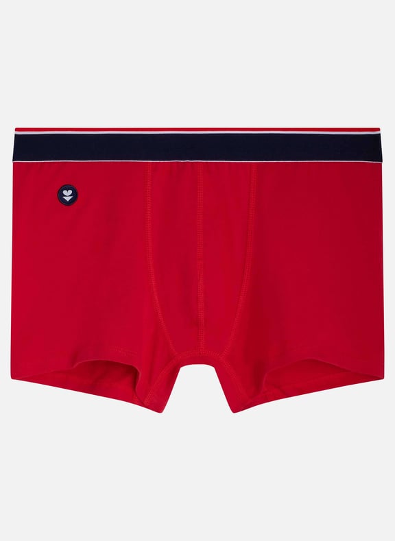 Boxer court en coton marius plus Rouge