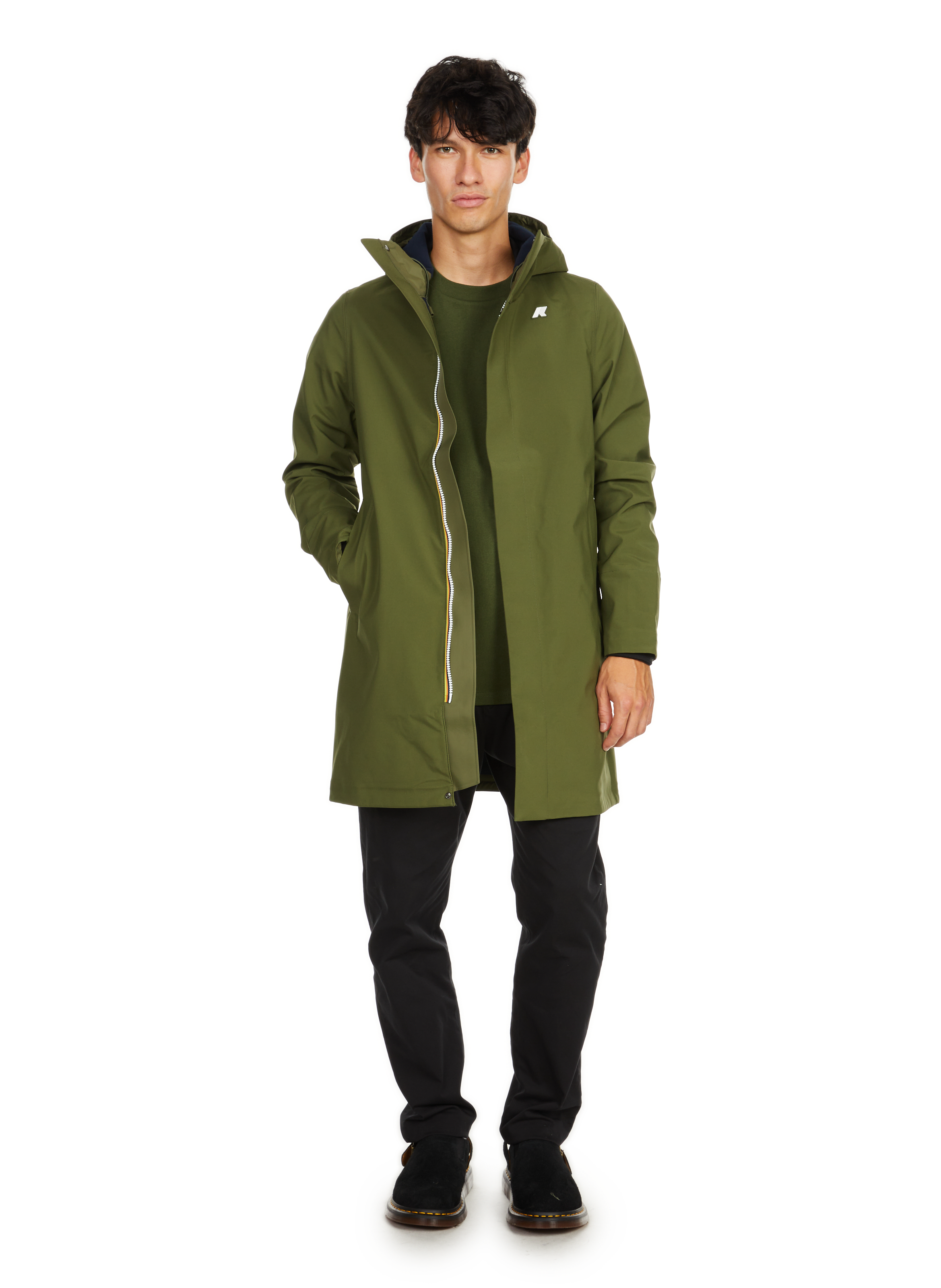 Parka mi-longue à capuche K-WAY Vert