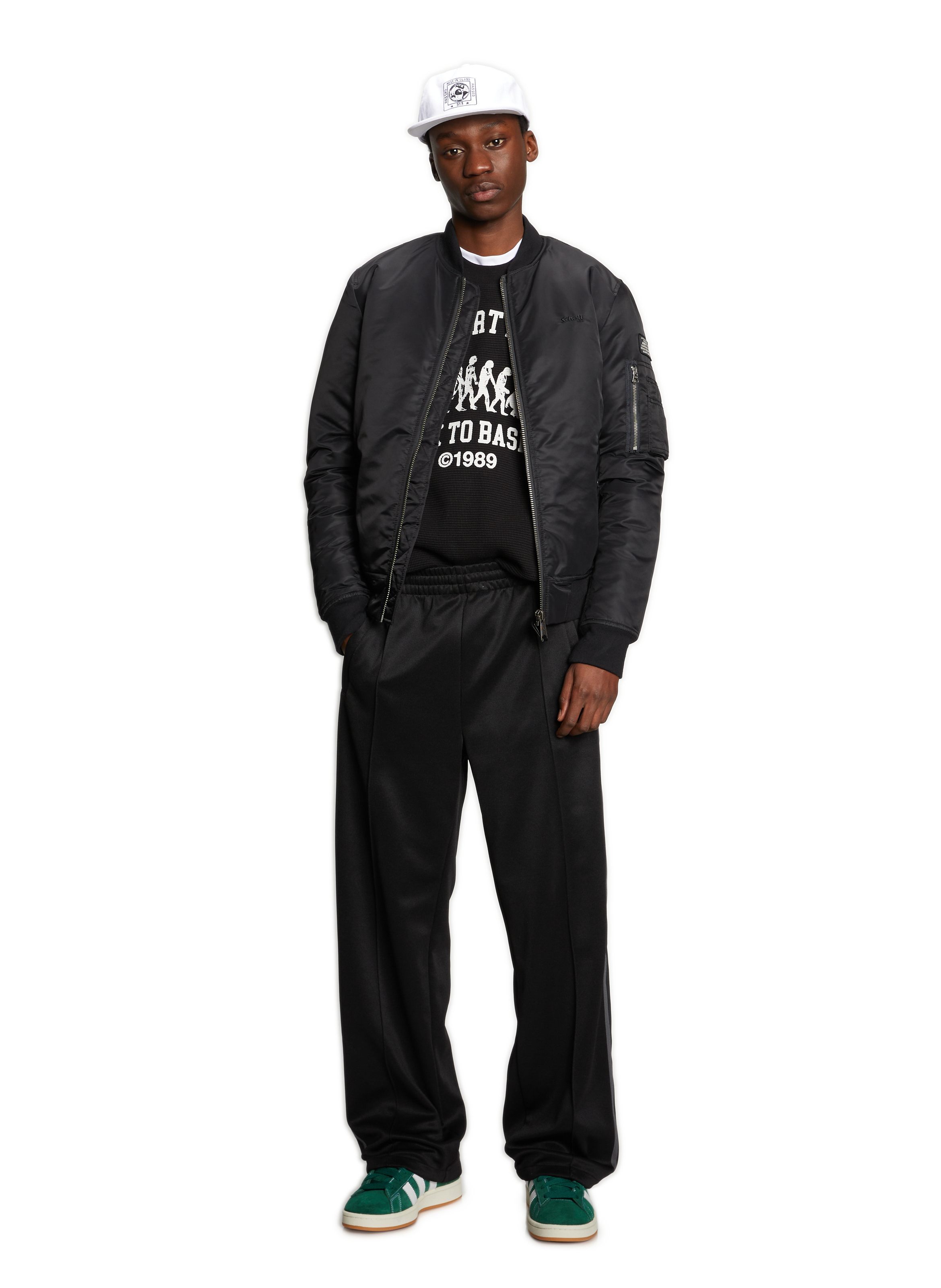 Bomber jacket with logo SCHOTT Black