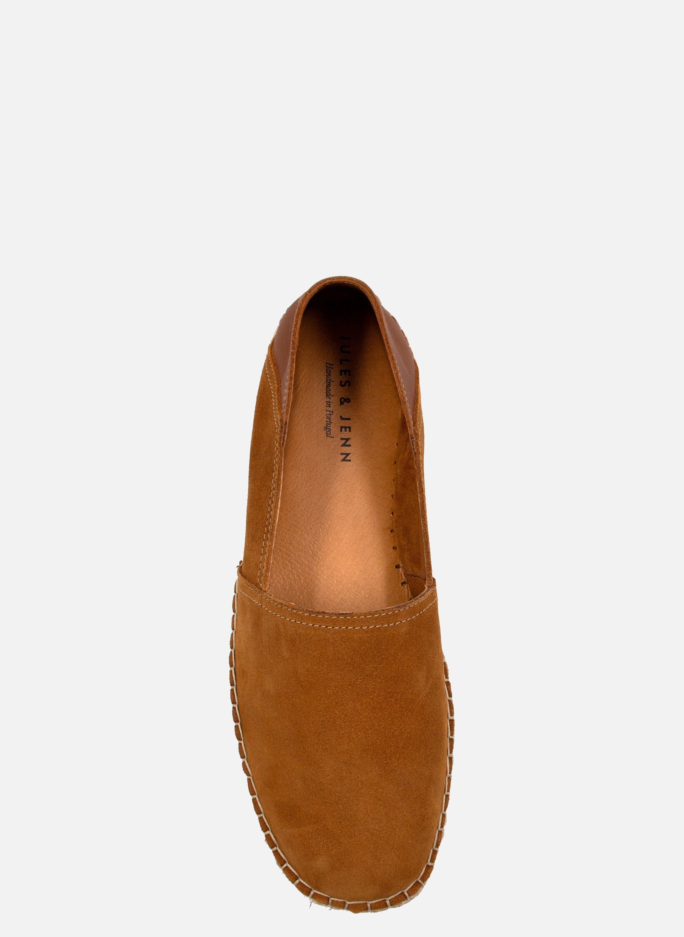 Espadrilles homme cuir daim JULES & JENN Marron