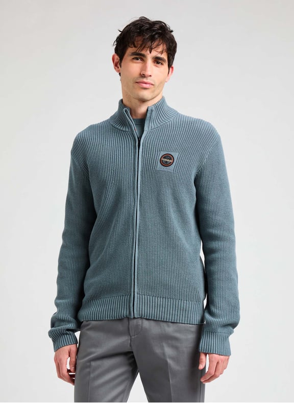 Cotton zip-up cardigan Grey by NAPAPIJRI NAPAPIJRI Cotton zip-up cardigan Grey