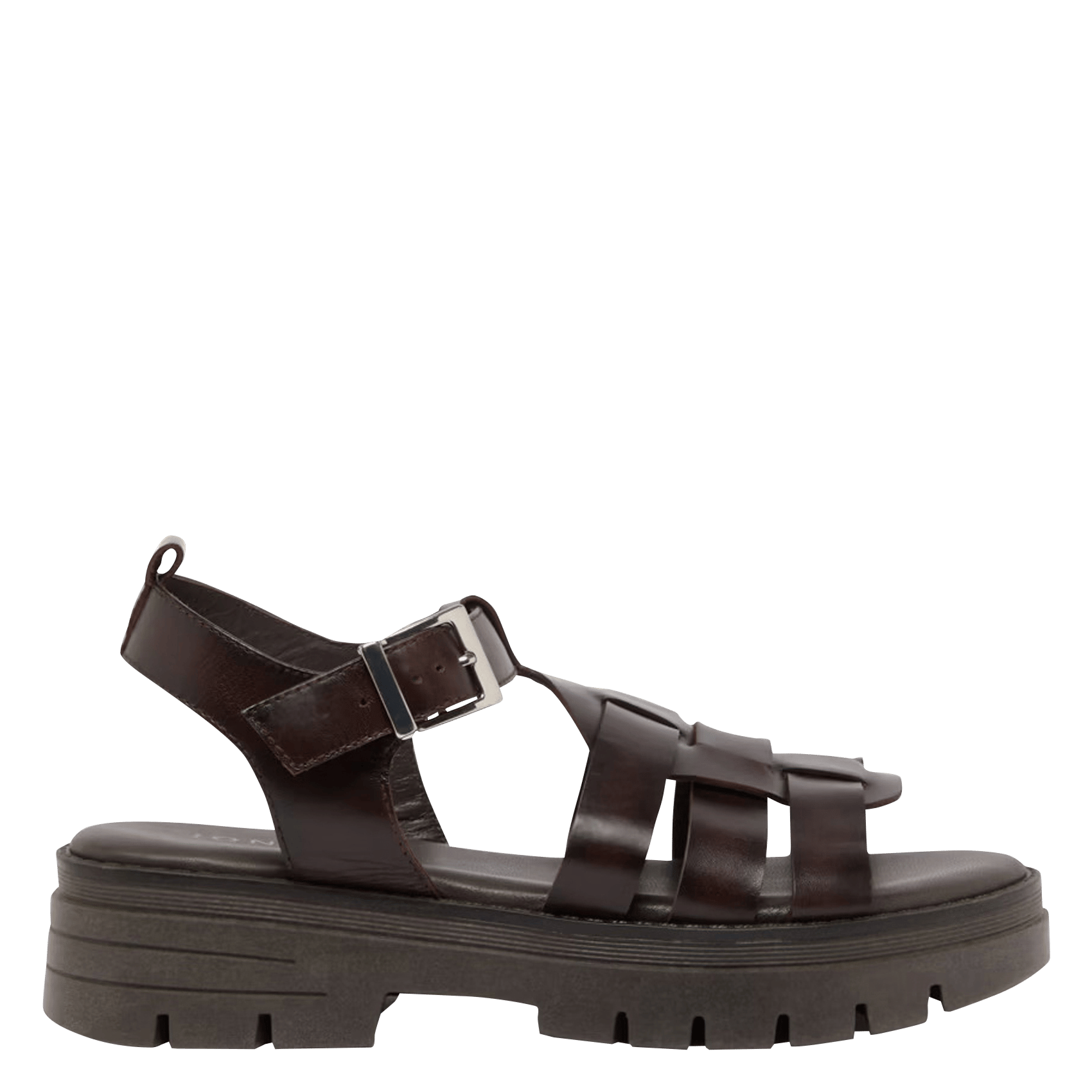 Sandales à talons en cuir anastasia  Brun rouge