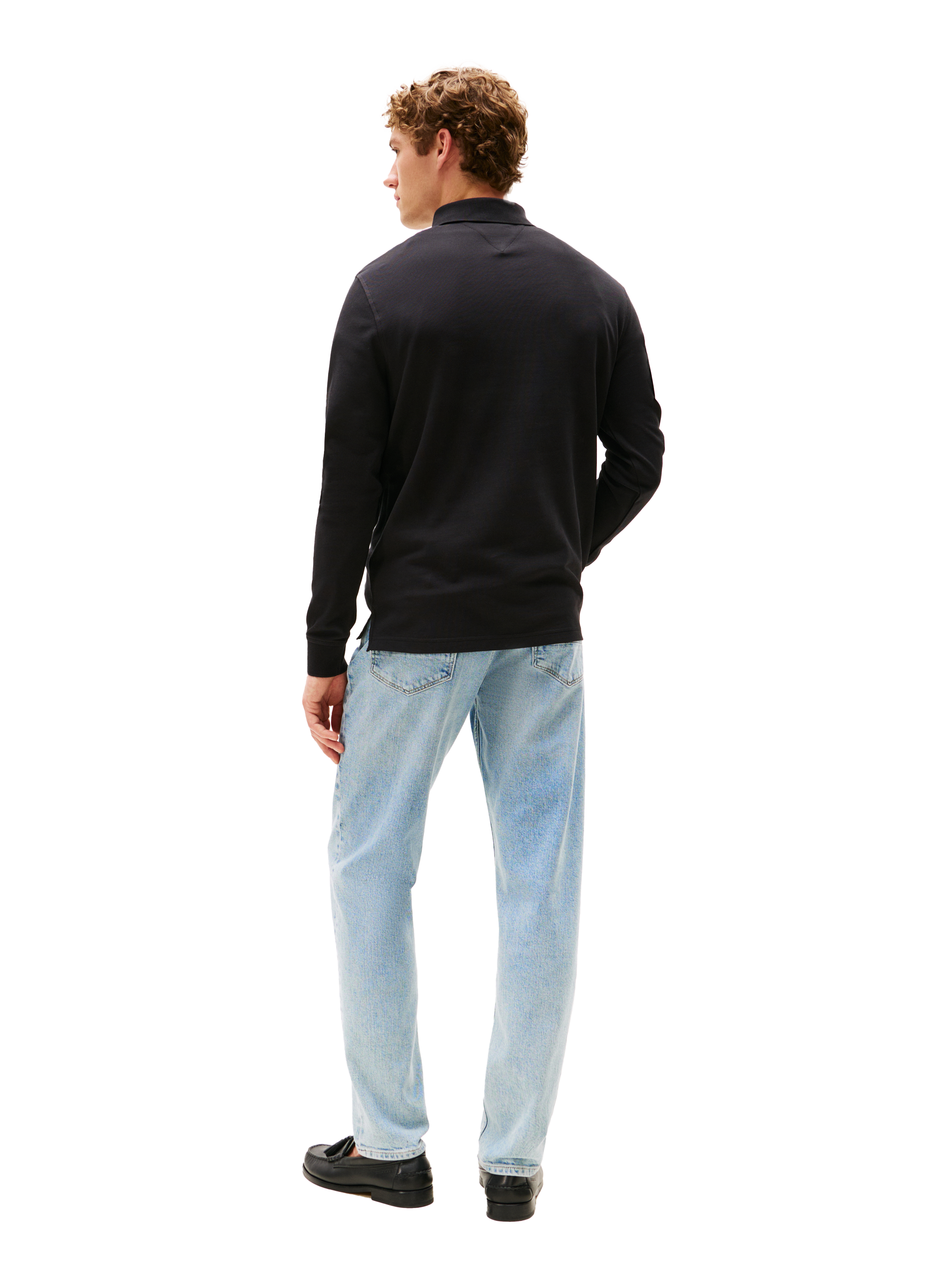 Polo manches longues en coton TOMMY HILFIGER Noir