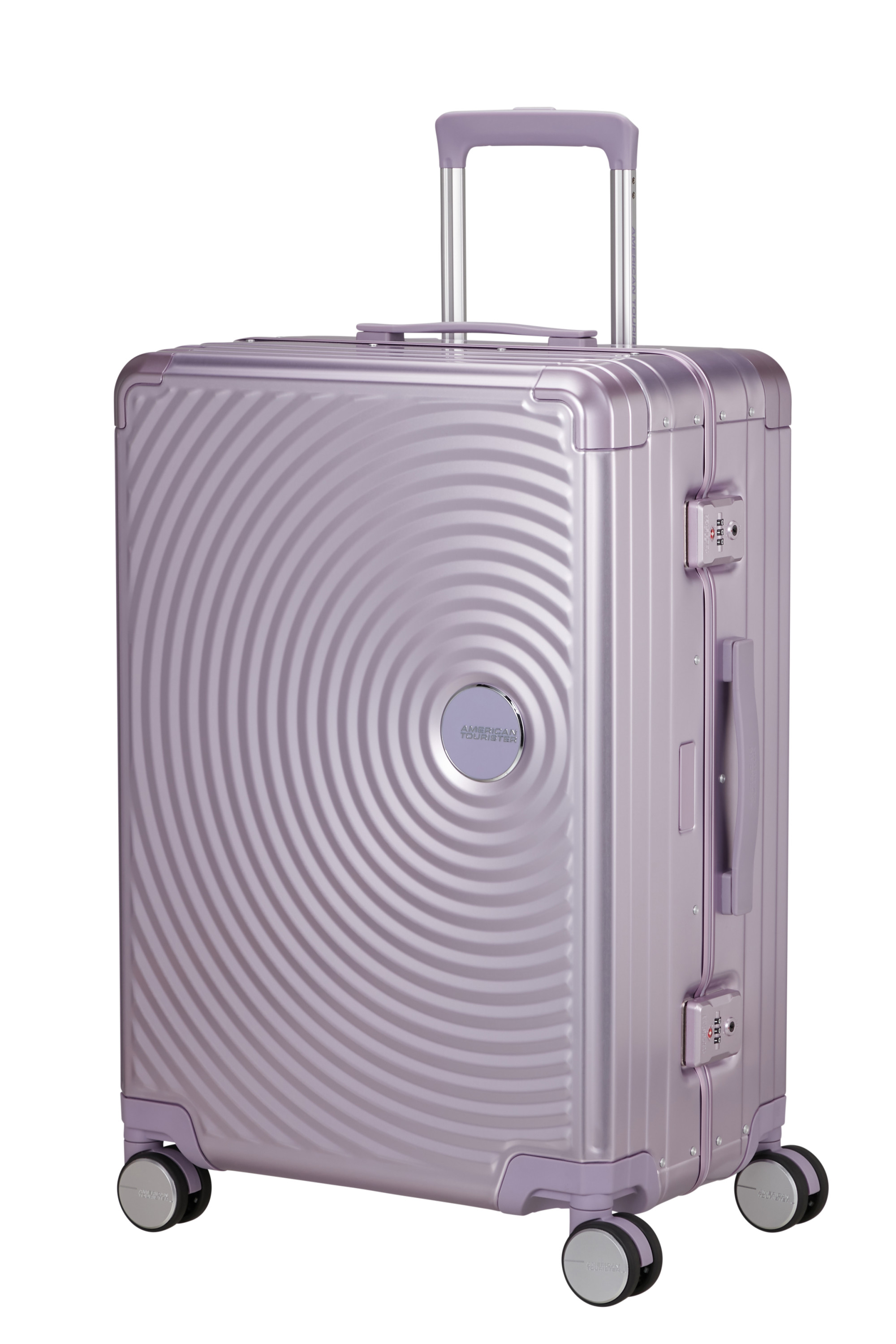 Soundbox alu valise 4 roues taille m AMERICAN TOURISTER Violet