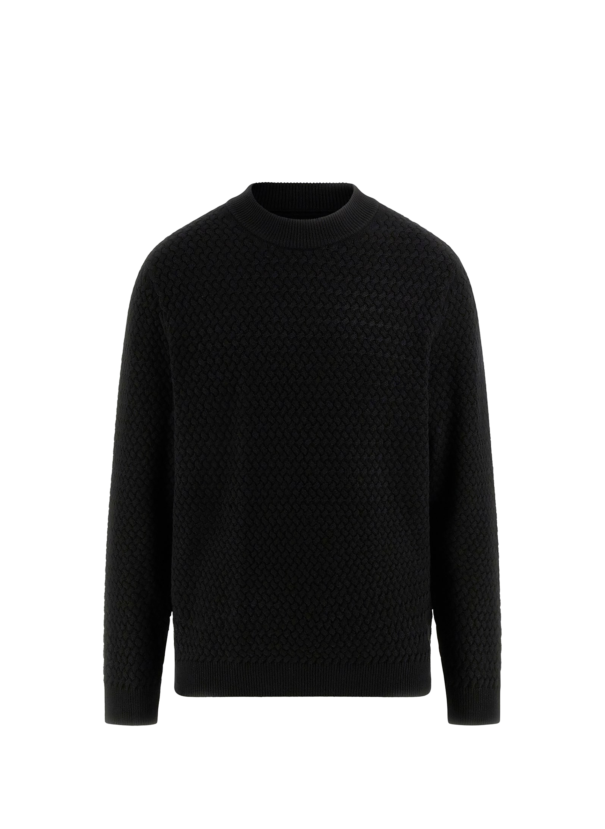 GUESS Cotton cable knit jumper Black