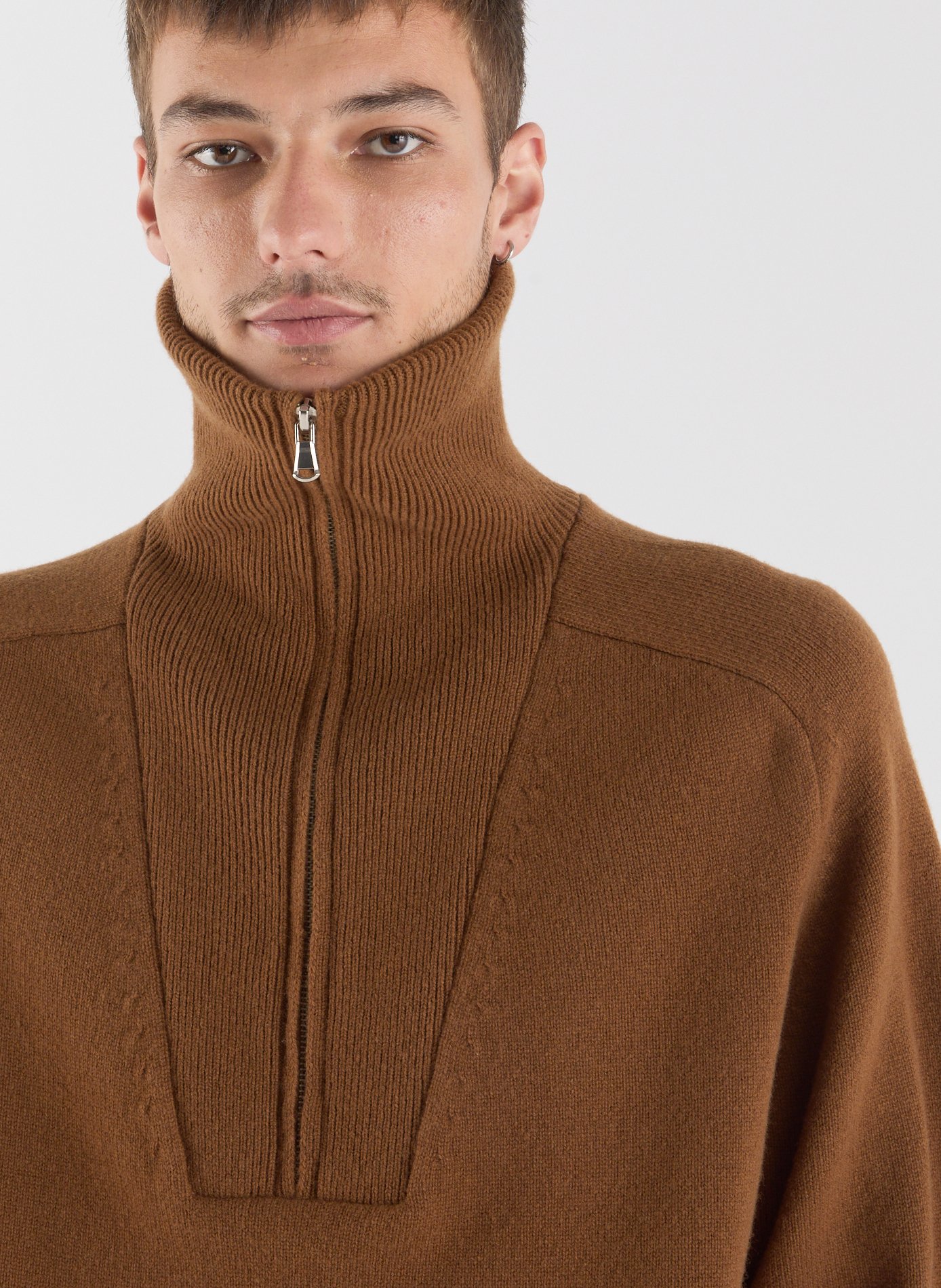 Wool high-neck sweater SAISON 1865 Brown