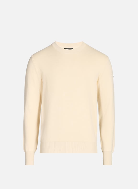 Pull col rond en coton Blanc by SCHOTT SCHOTT Pull col rond en coton Blanc