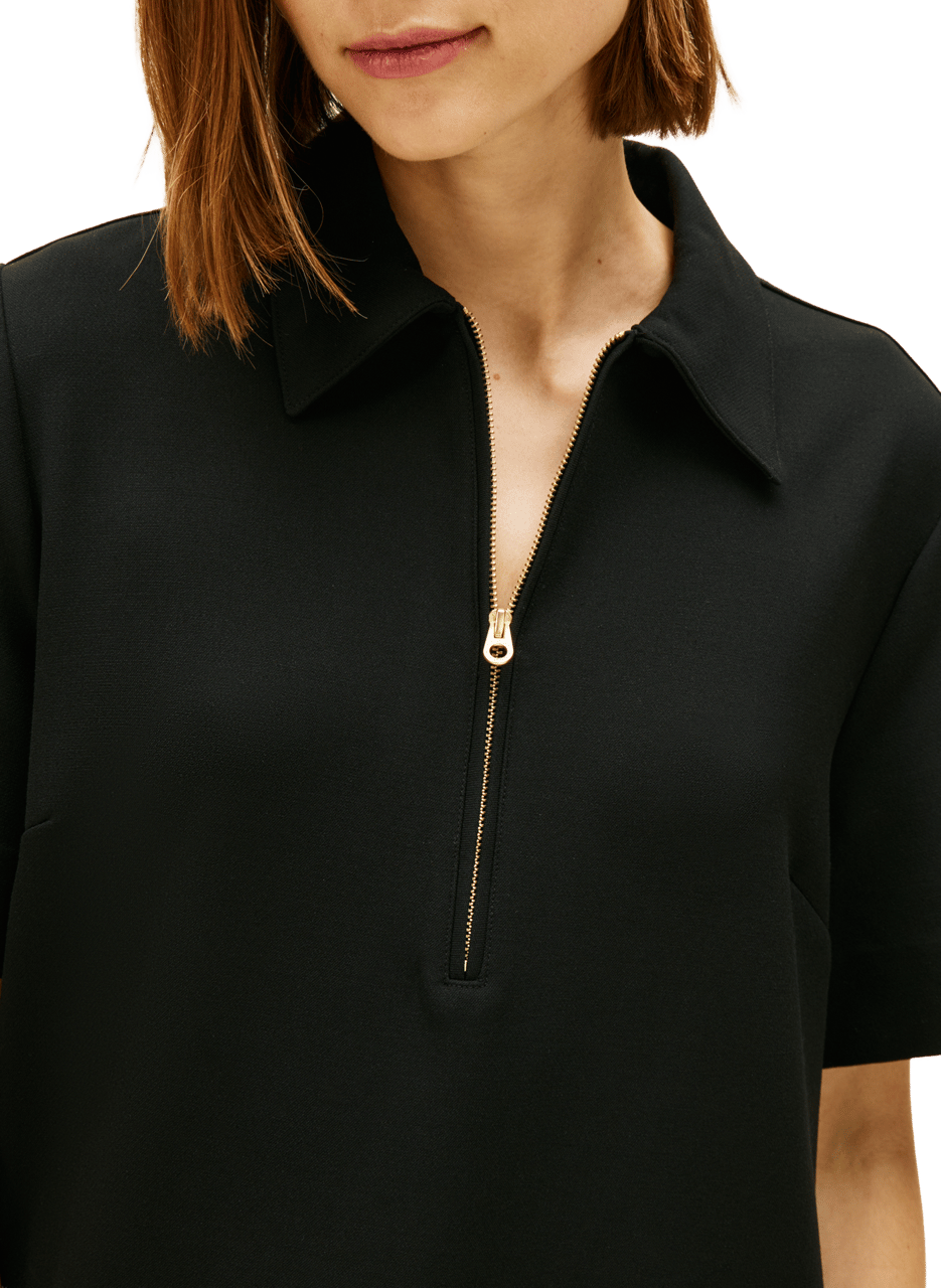 Casual half-zip straight dress TOMMY HILFIGER Black