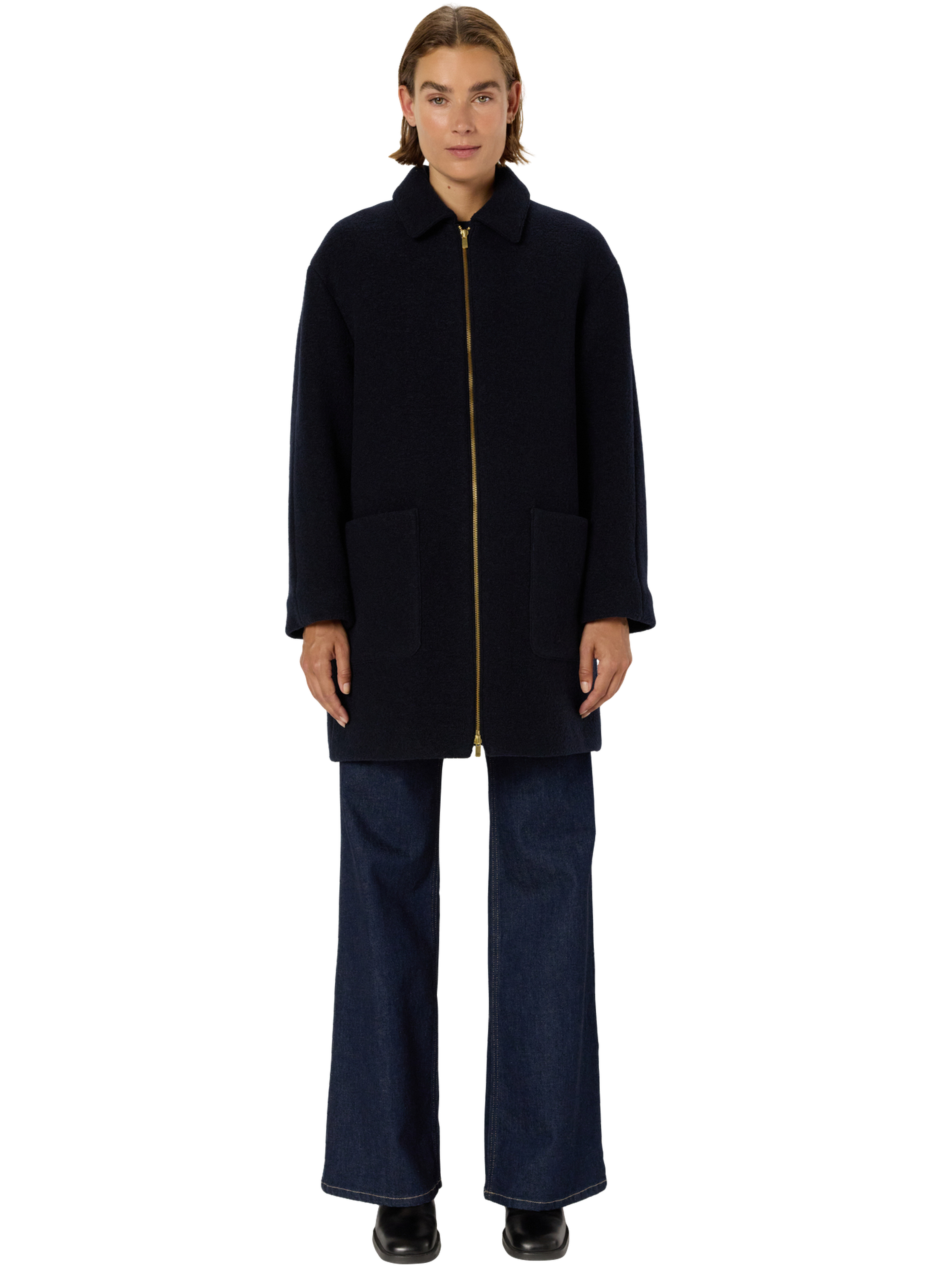 Manteau droit en laine bouclette - marr GERARD DAREL Bleu