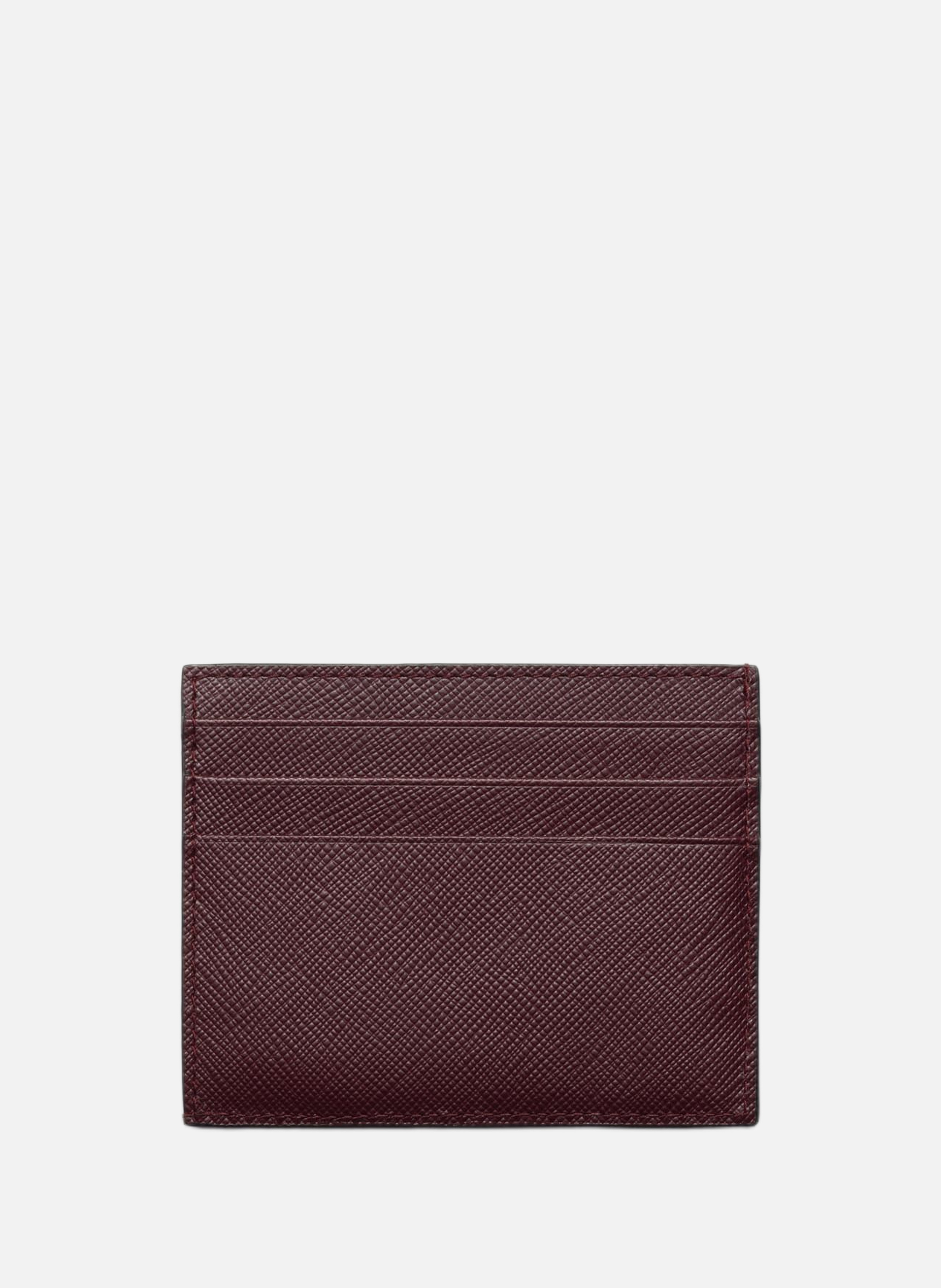 Porte-cartes en cuir saffiano PRADA Rouge