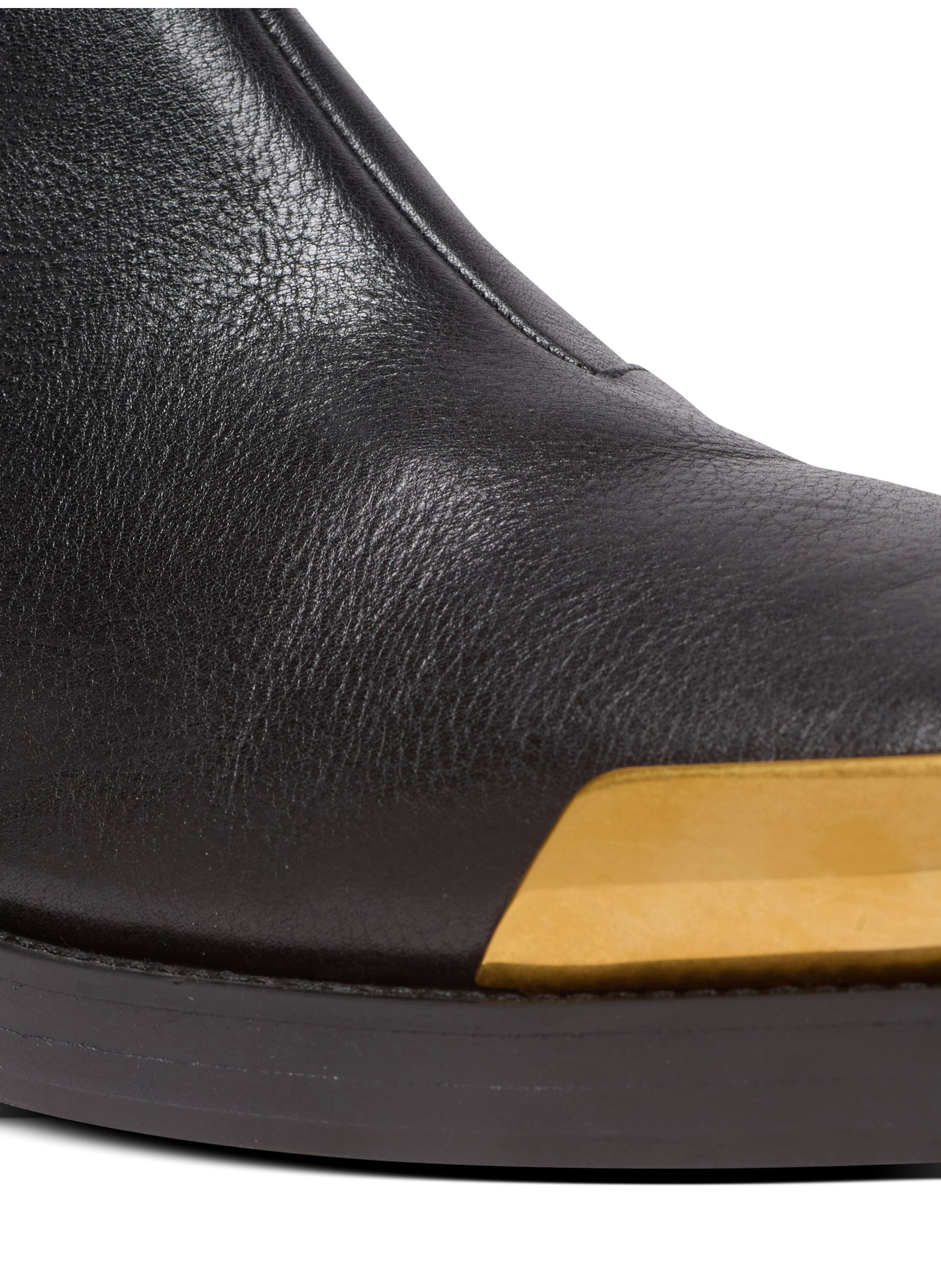 Boots bouts carrés en cuir texturé BALMAIN Noir